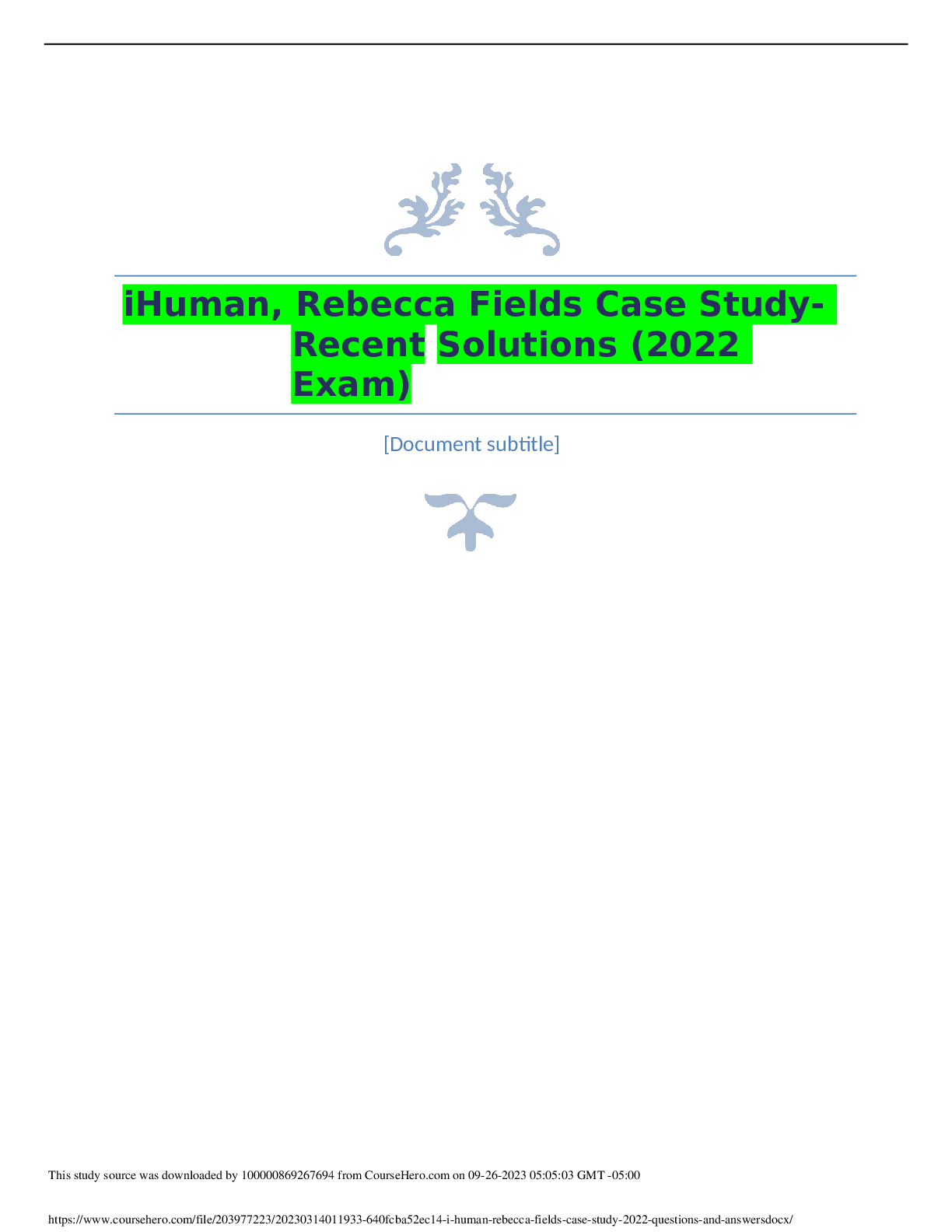 Preview image of Rebecca Fields iHuman case study Latest document