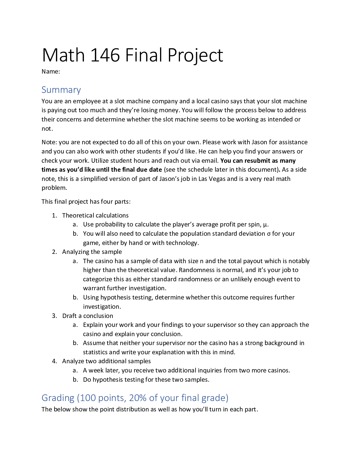 Preview image of Math 146 Final Project 2023 document