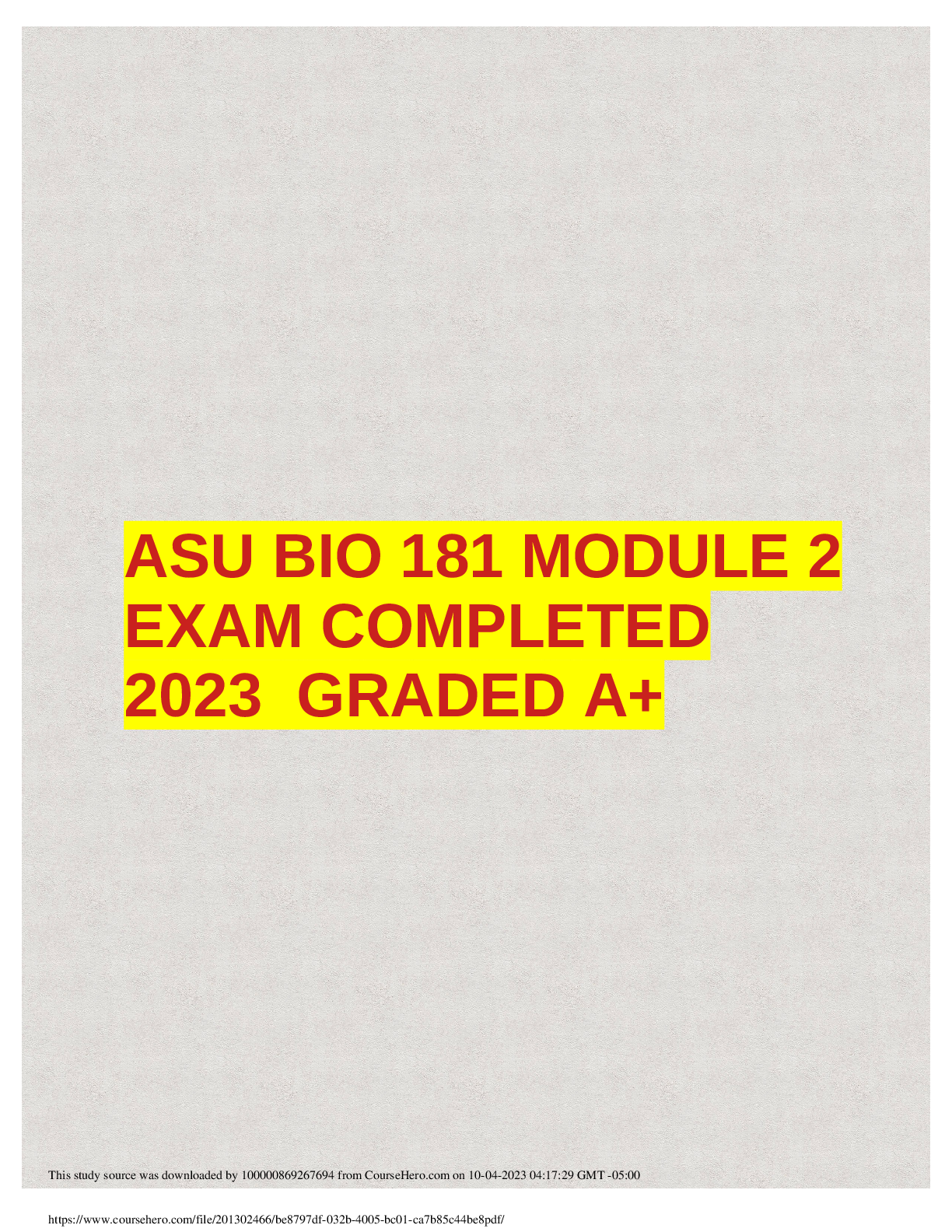 ASU BIO 181 MODULE 2 EXAM COMPLETED2023 GRADED A+
