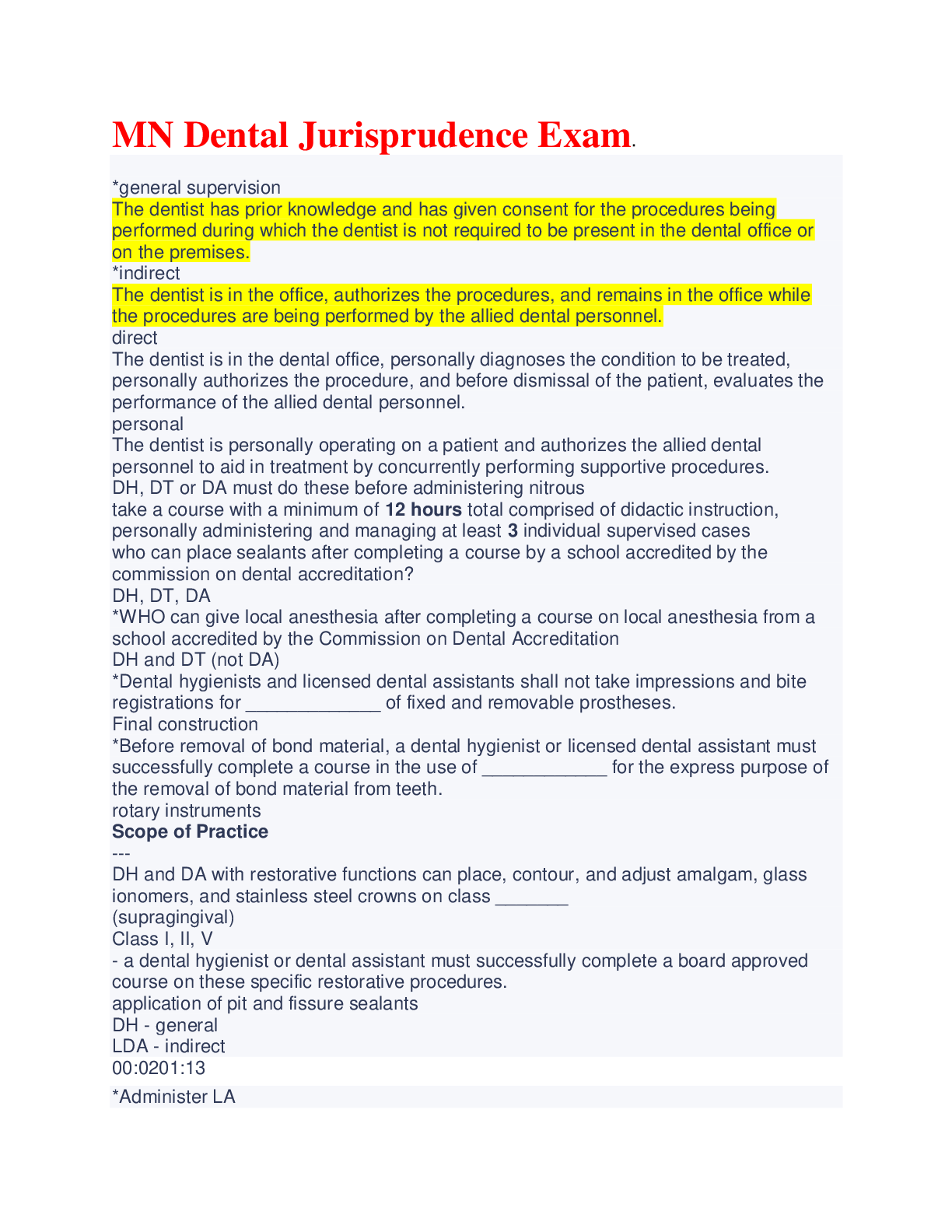 Preview image for MN DENTAL JURISPRUDENCE EXAM 256 QUESTIONS WITH CORRECT ANSWERS