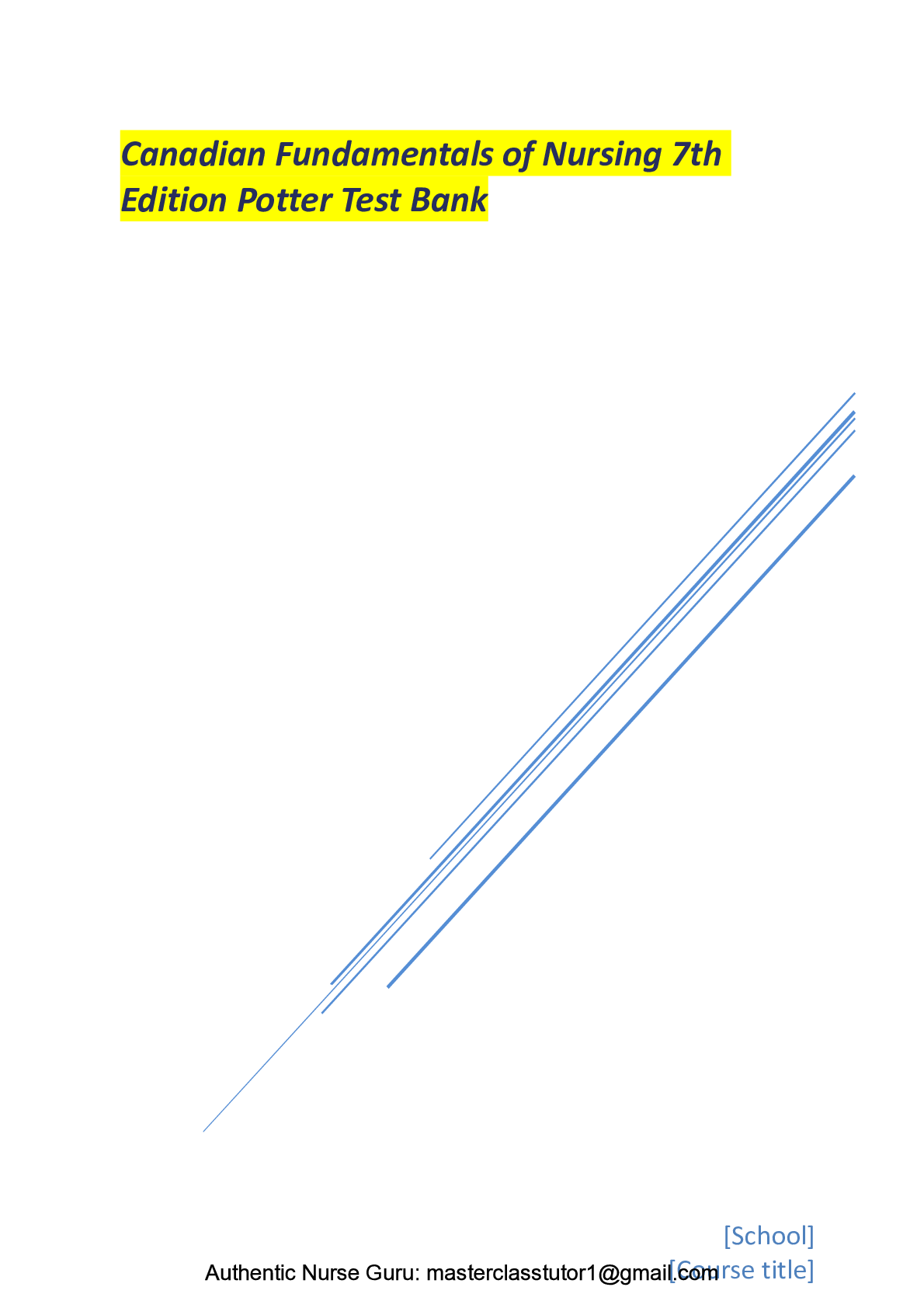 Preview image for Canadian Fundamentals of Nursing 7th Edition Potter Test Bank