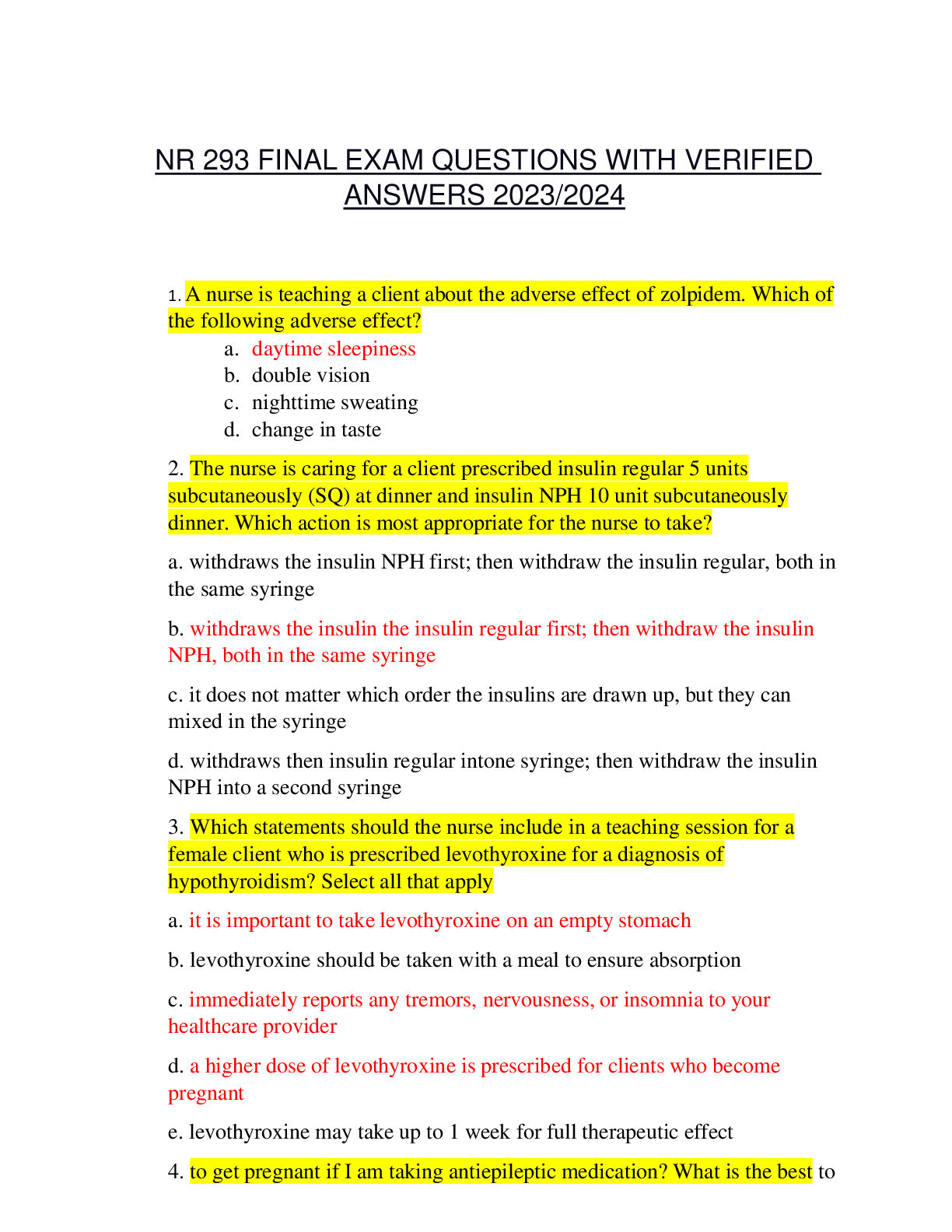 Preview image for NR 293 FINAL EXAM QUESTIONS WITH VERIFIED ANSWERS 2023/2024