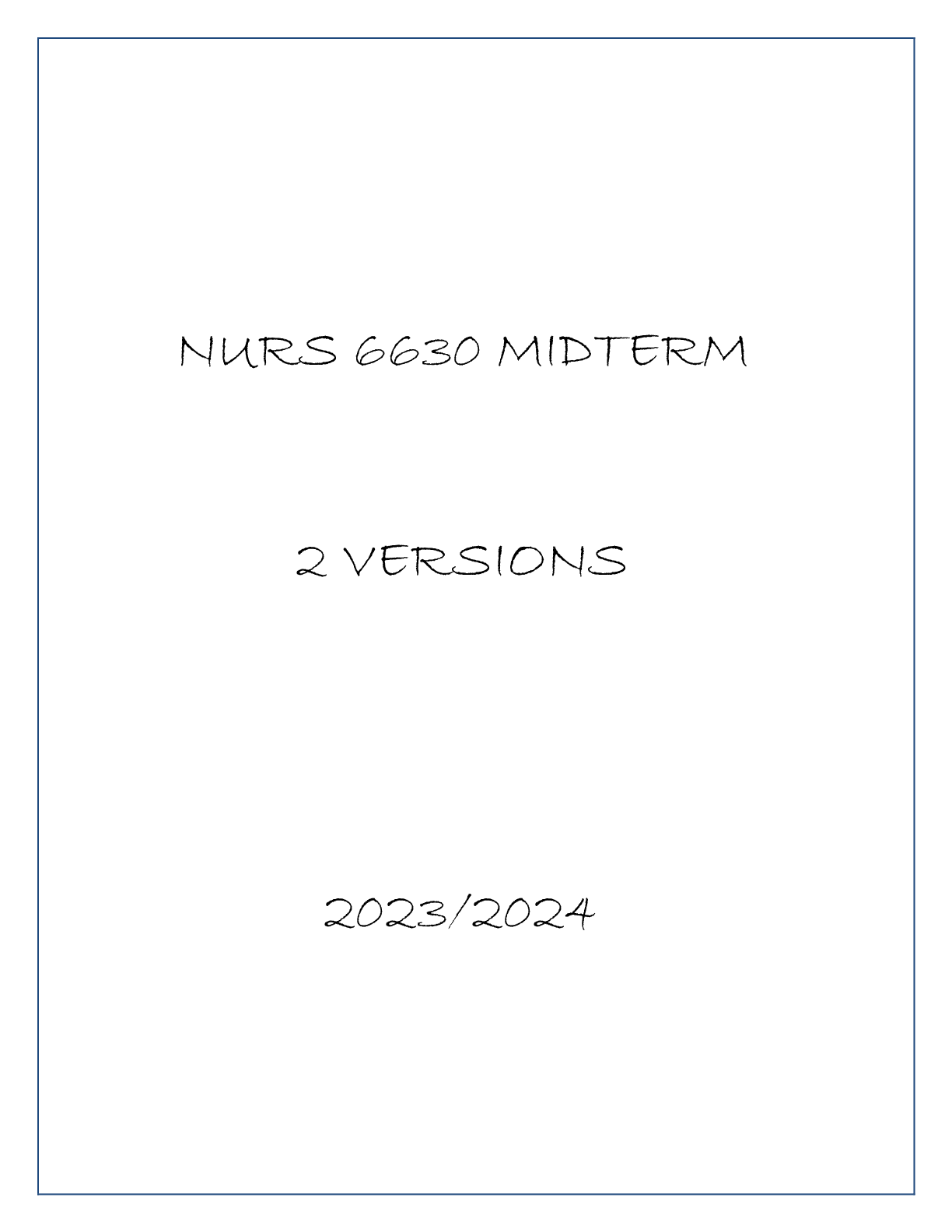 Preview image of NURS 6630 MIDTERM 2 VERSIONS 20232024 document