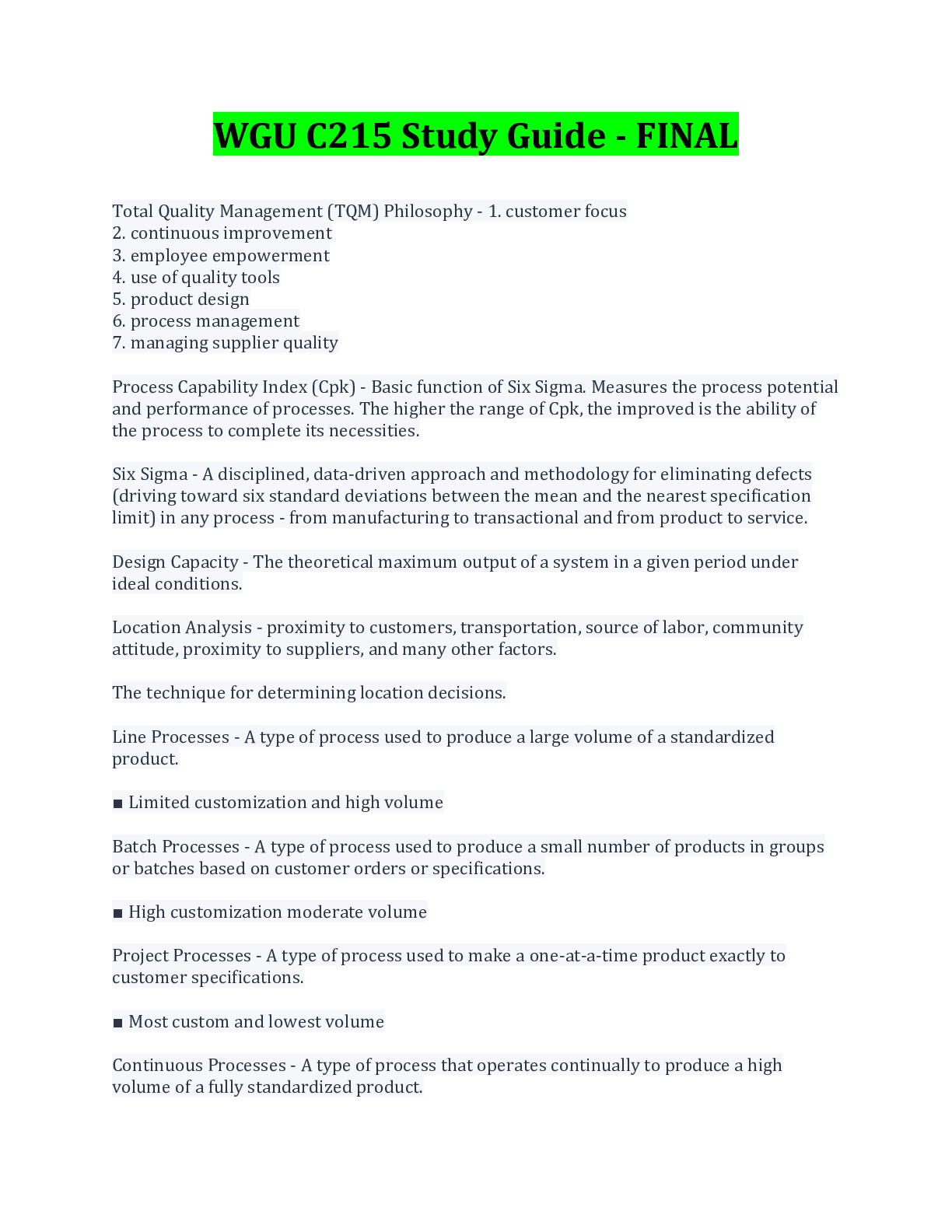 Preview image of WGU C215 Study Guide-FINAL LATEST VERSION document