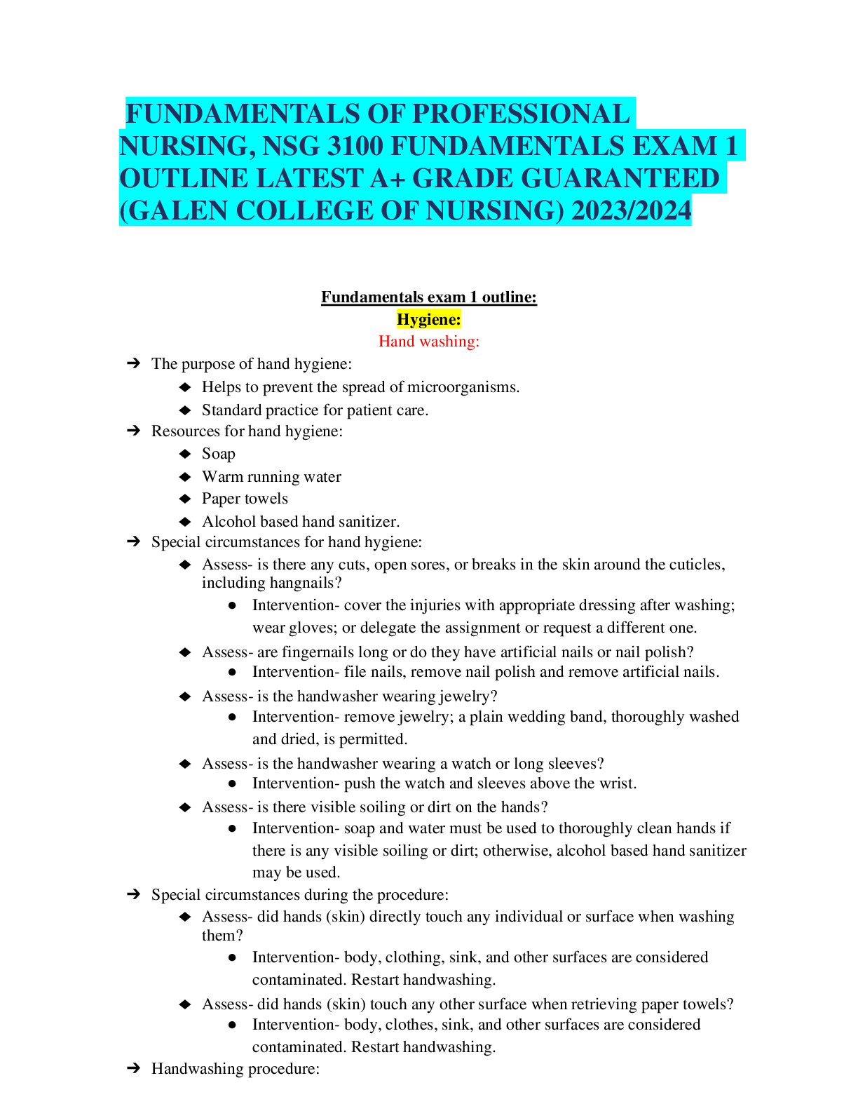 Preview image for FUNDAMENTALS OF PROFESSIONAL NURSING,