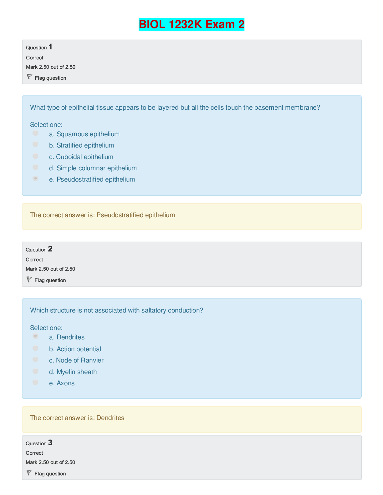 BIOL 1232K GENERAL BIOLOGY II | BIOL 1232K Exam 2 - Questions and Answers
