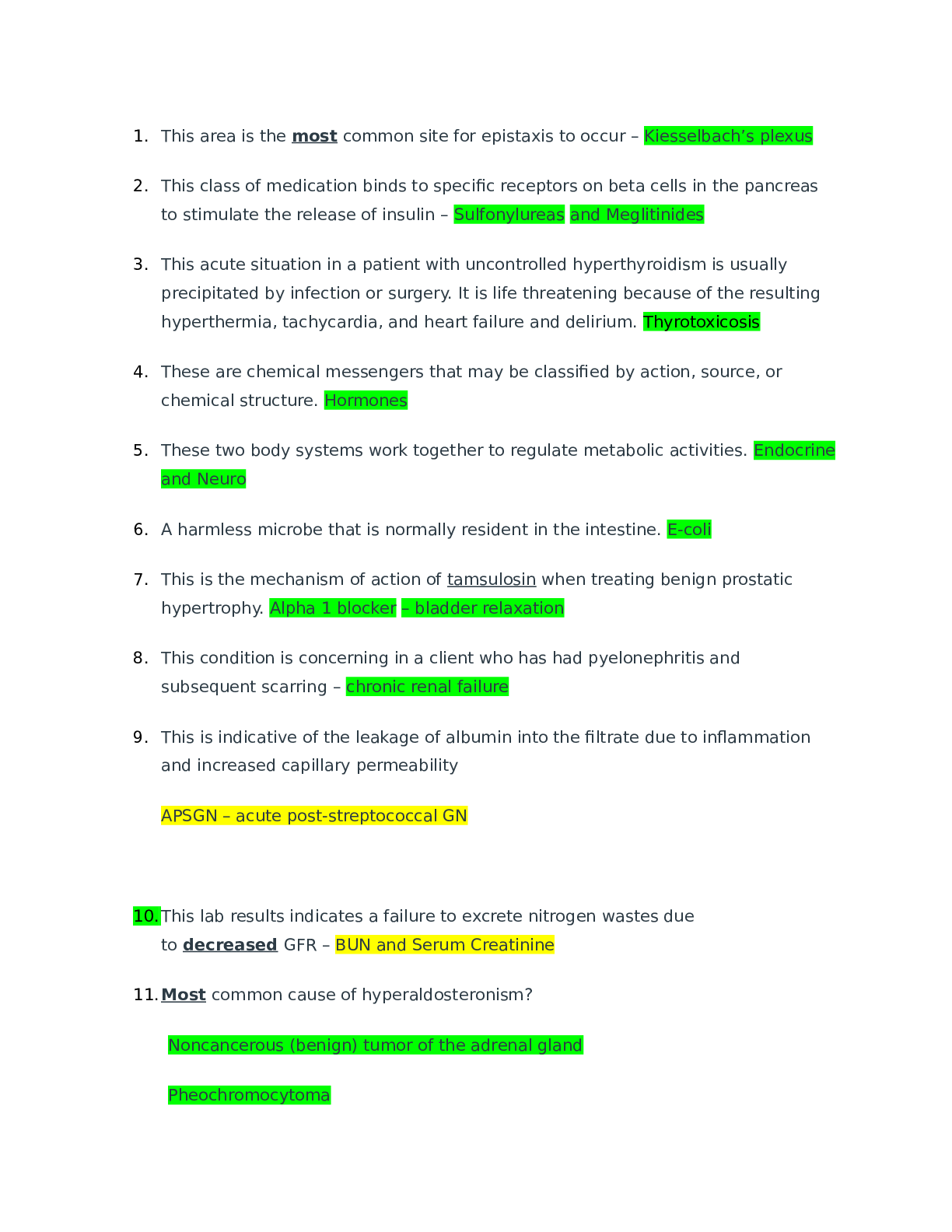 Preview image of nr 545 pathophysiology exam 2023 document