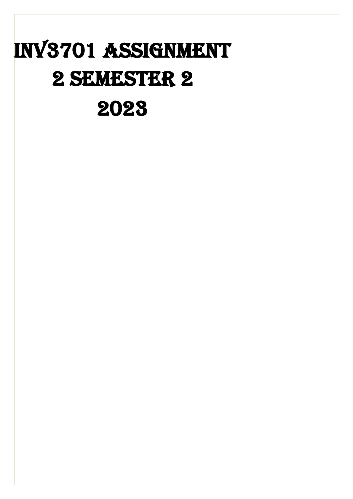 Preview image of INV3701 ASSIGNMENT 2 SEM  2 2023 document