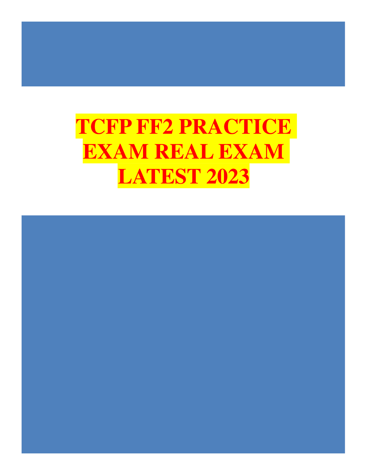 Preview of TCFP FF2 PRACTICEEXAM REAL EXAMLATEST 2023