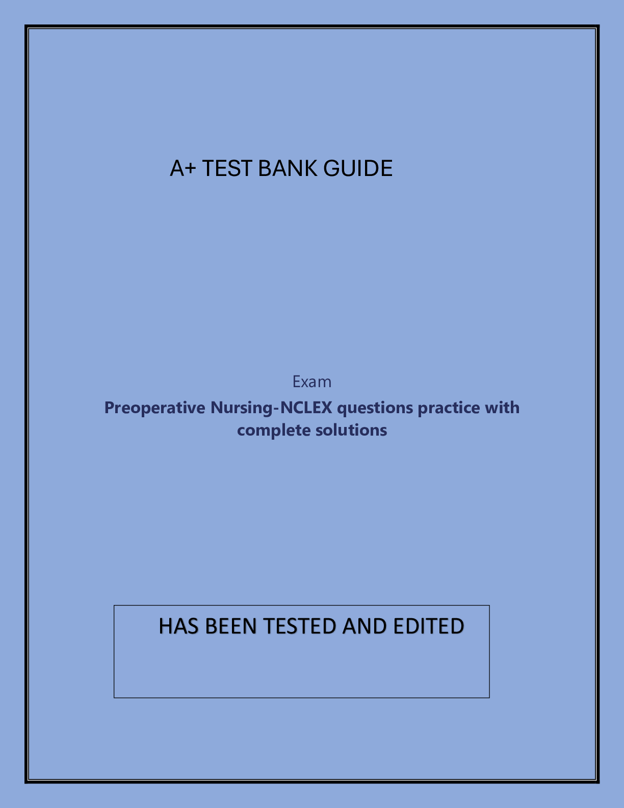 Preview image of Preoperative Nursing-NCLEX questions practice with complete solutions document