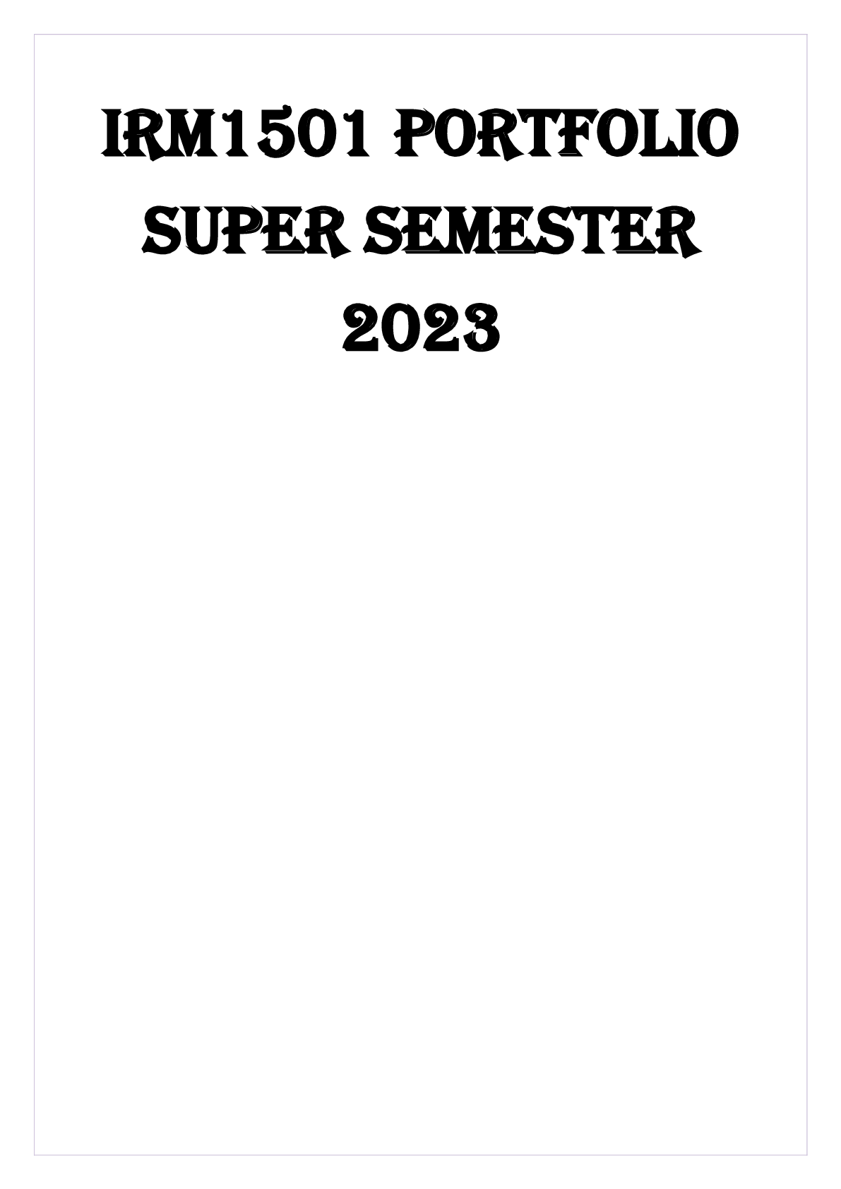 Preview image for IRM1501 PORTFOLIO SUPER EXAM 2023