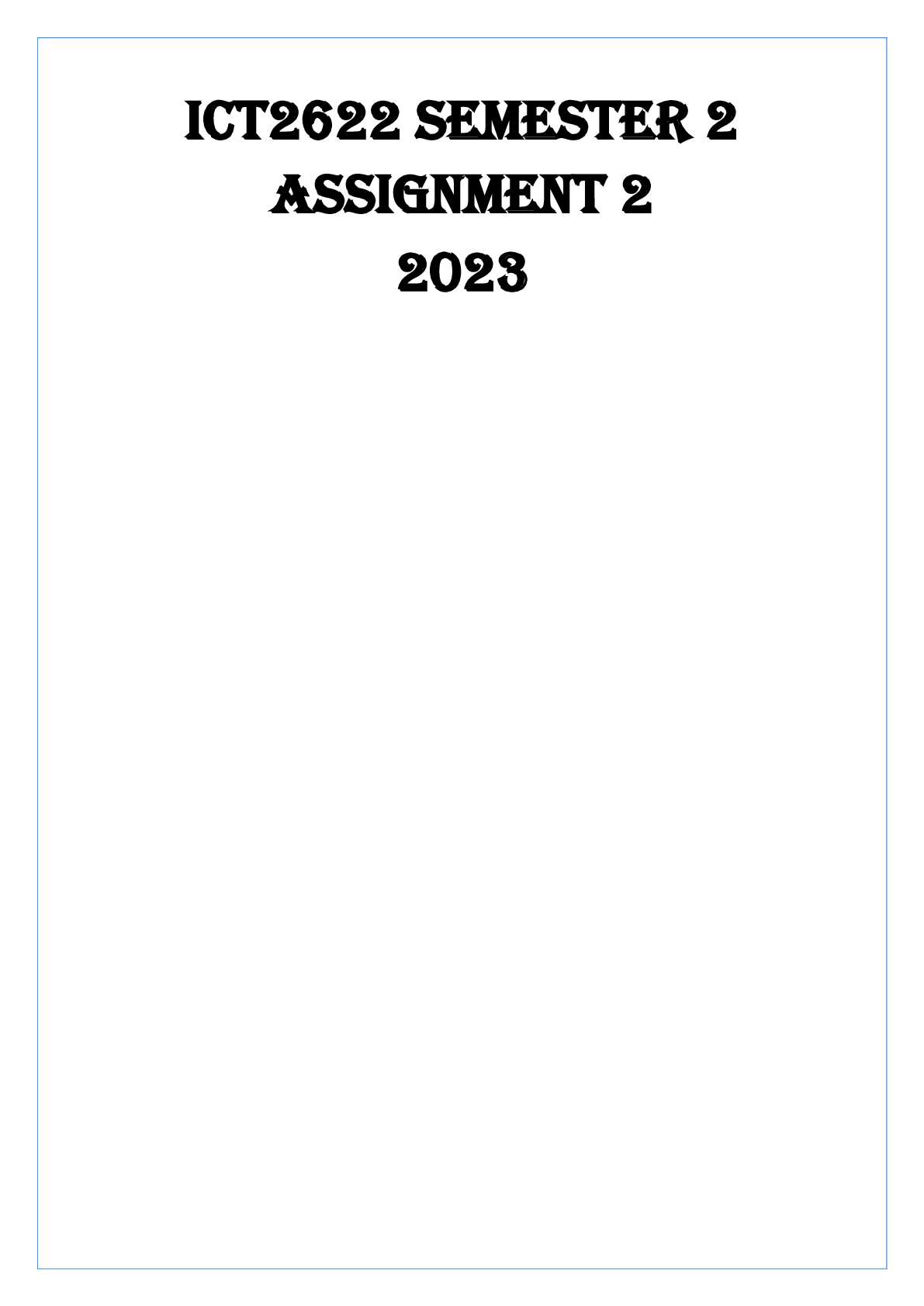 Preview image of ICT2622 SEM 2 ASSIGNMENT 2 2023 document