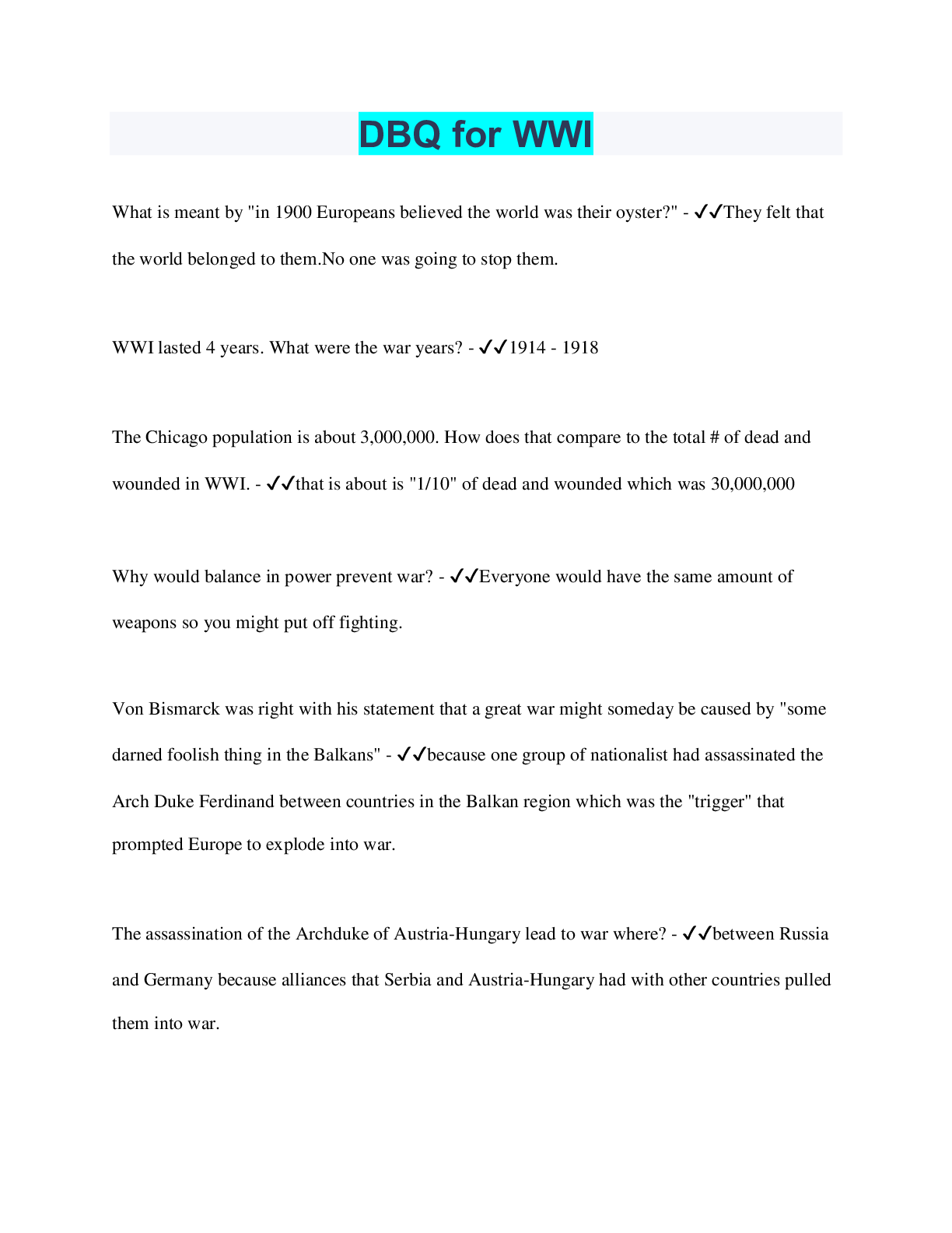 Preview image for DBQ for WW