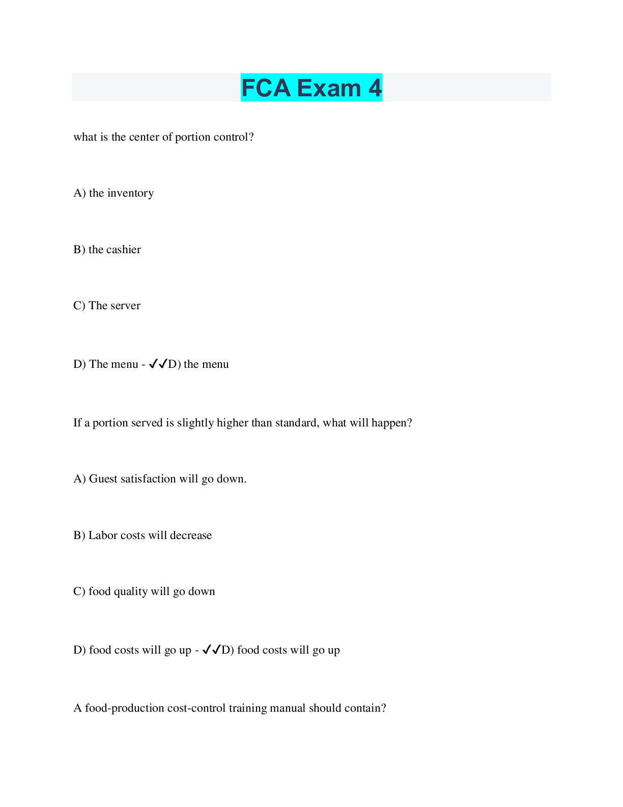 Preview image of FCA Exam 4 document