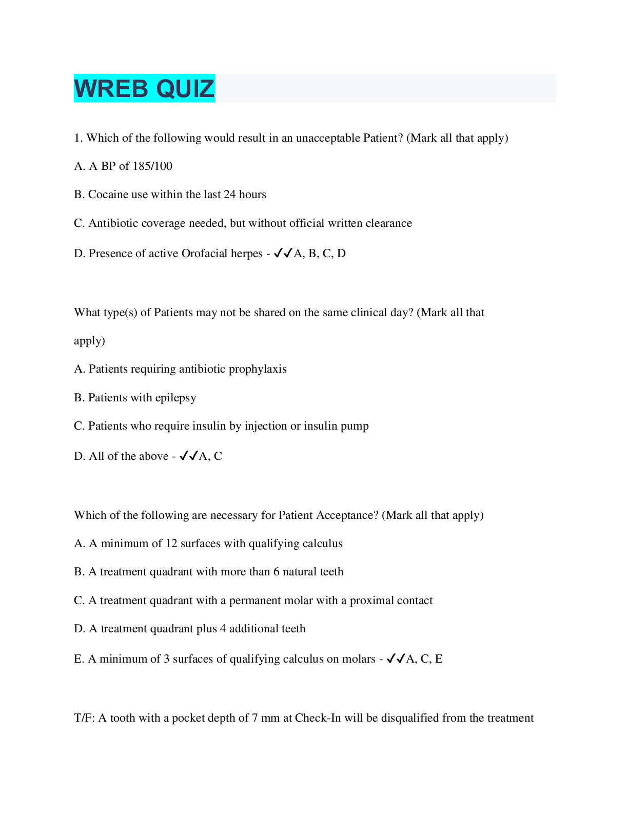 Preview image for WREB QUIZ