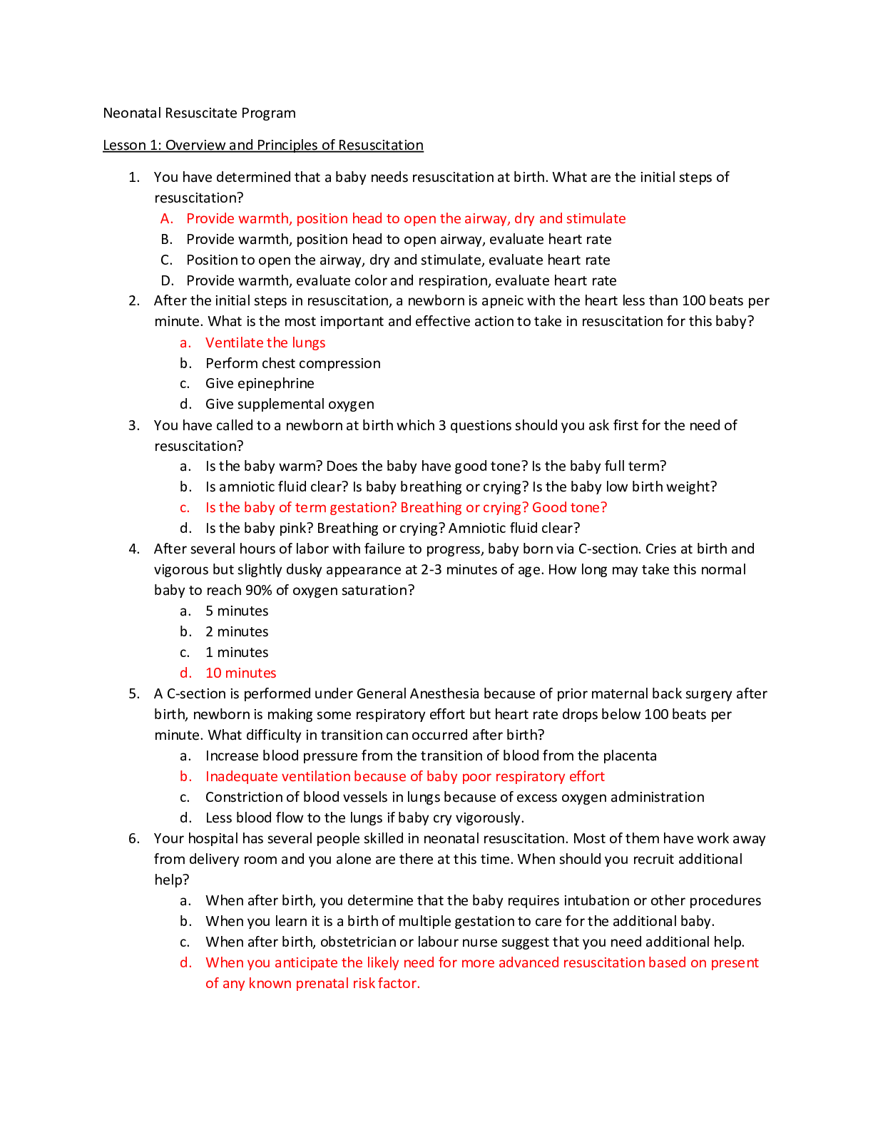 Preview image of Neonatal-Resuscitate-Program-Questions 2023 document