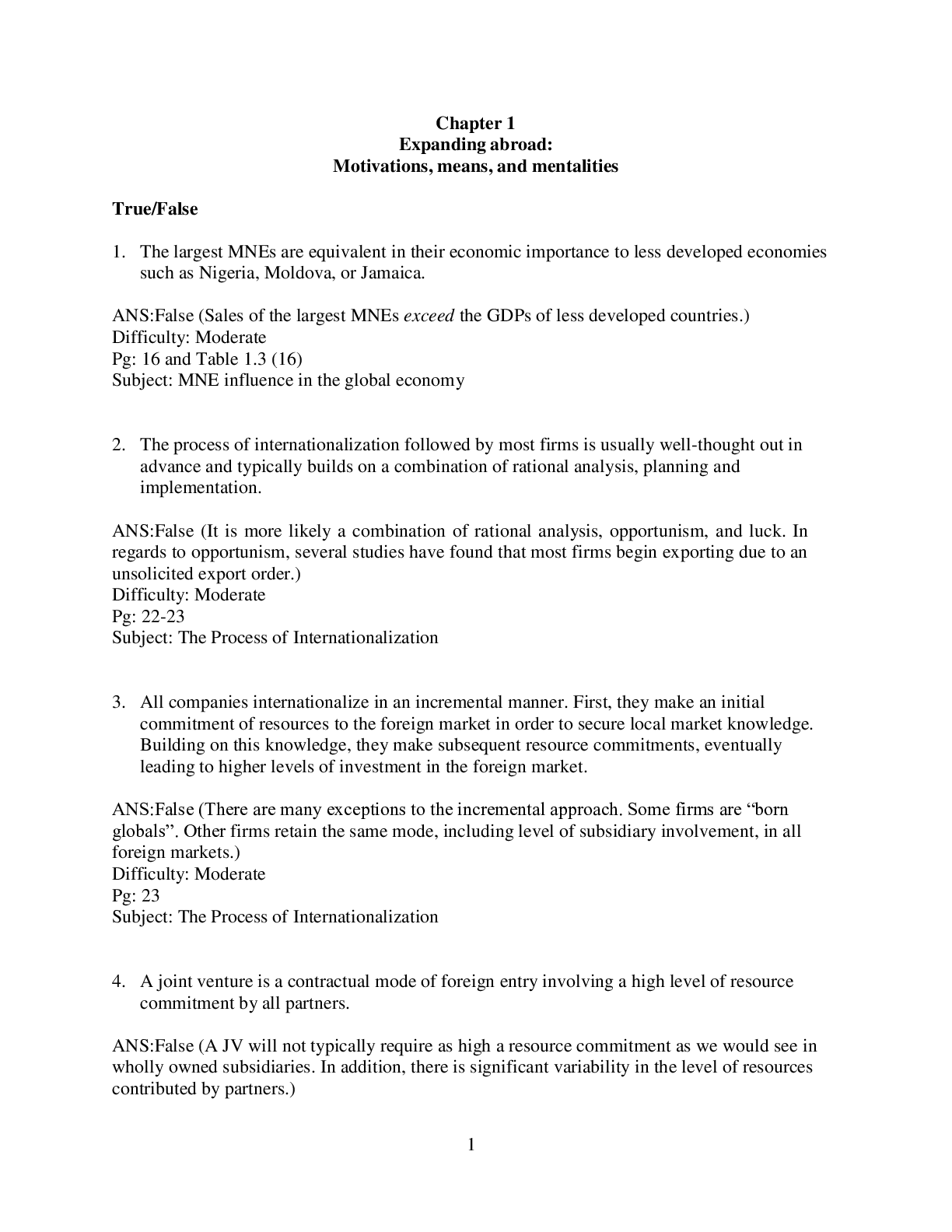 Preview image of Global Business Test Bank document