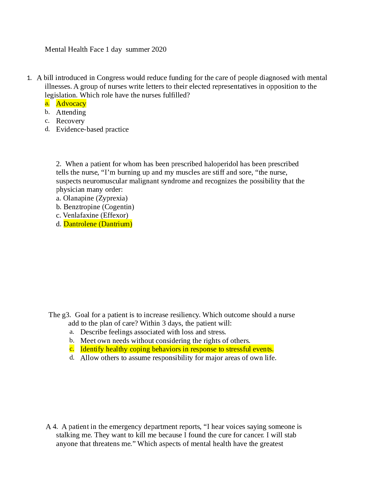 Preview image of Mental Health Face 1 daysummer 2020 document