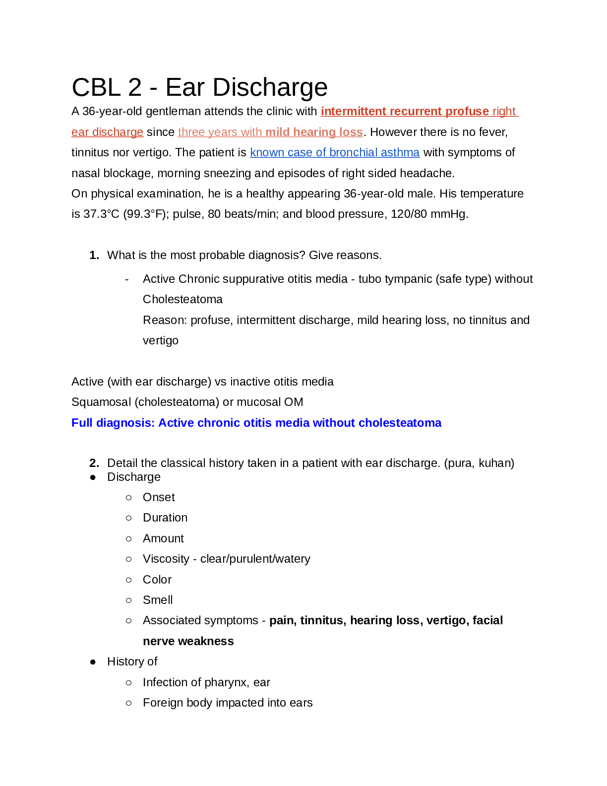 Preview image of CBL 2 - Ear Discharge. document
