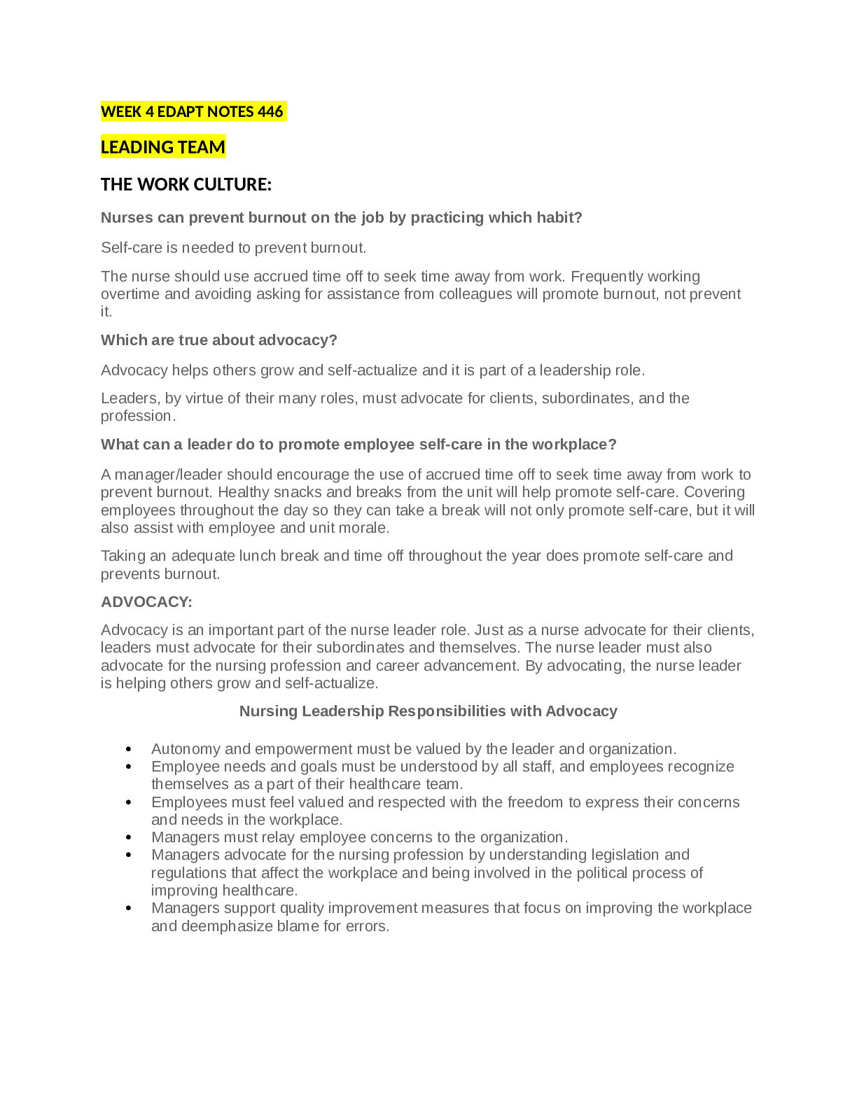 Preview image of Collaborative health NR 446 EDAPT WEEK 4 Full document