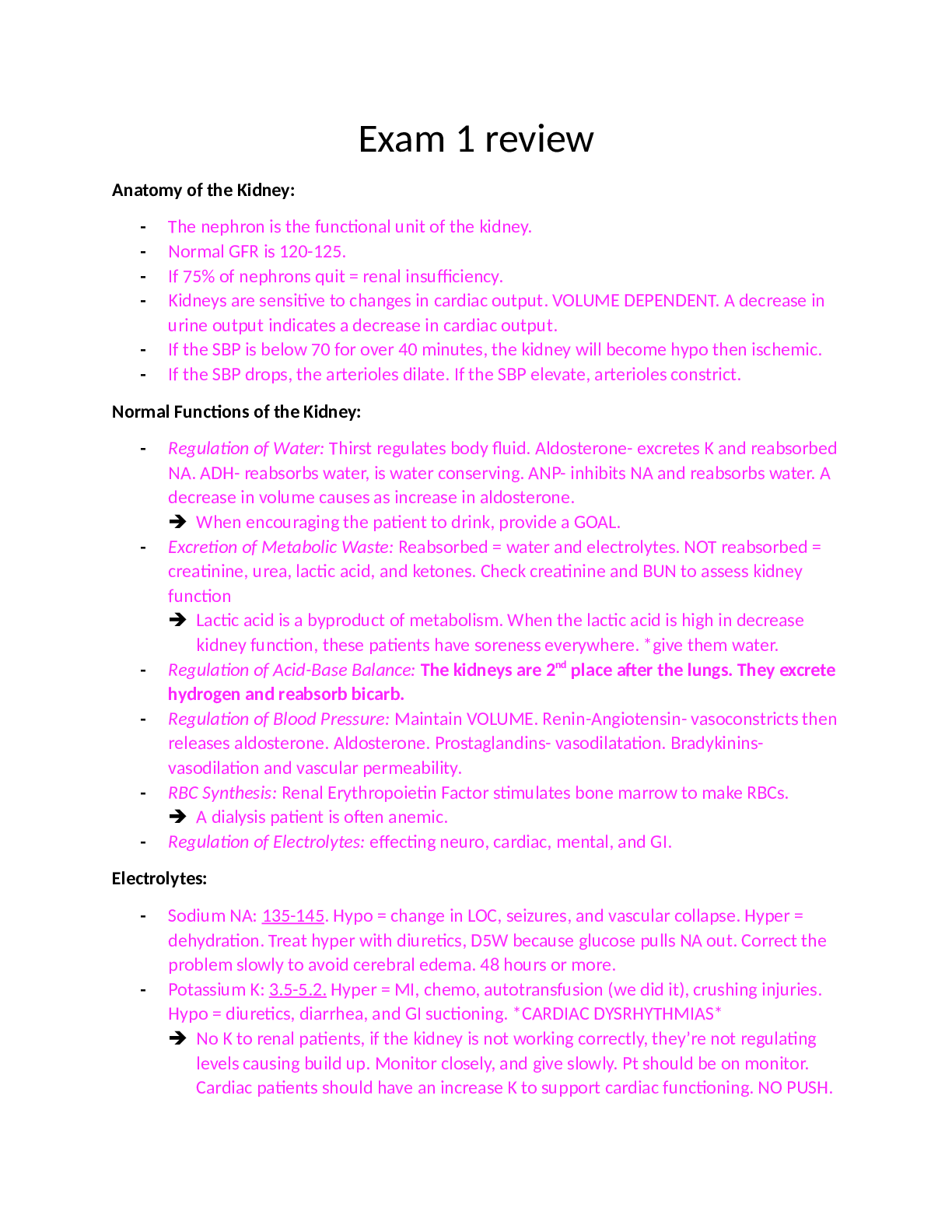 Preview image of NUR 265 Advanced Exam 1 2023 Guide document