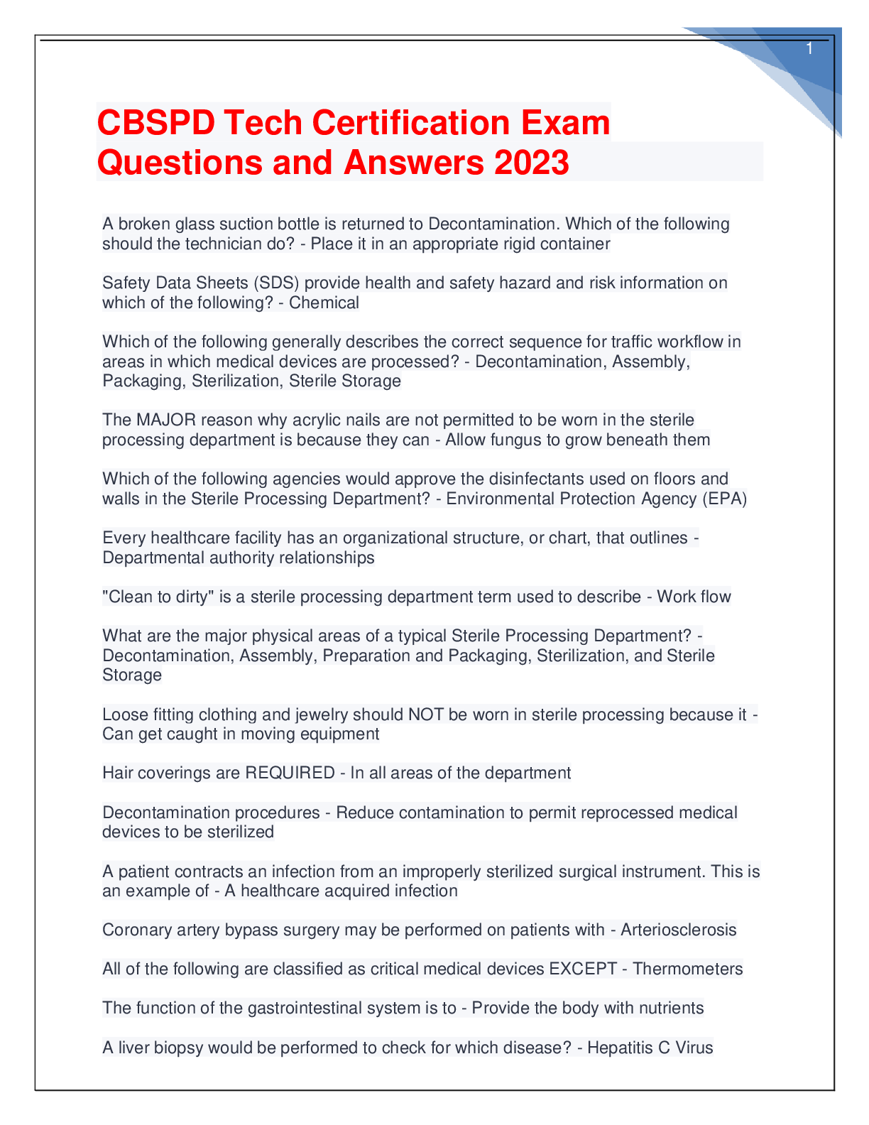 Preview image for CBSPD Tech Certification Exam Questions and Answers 2023