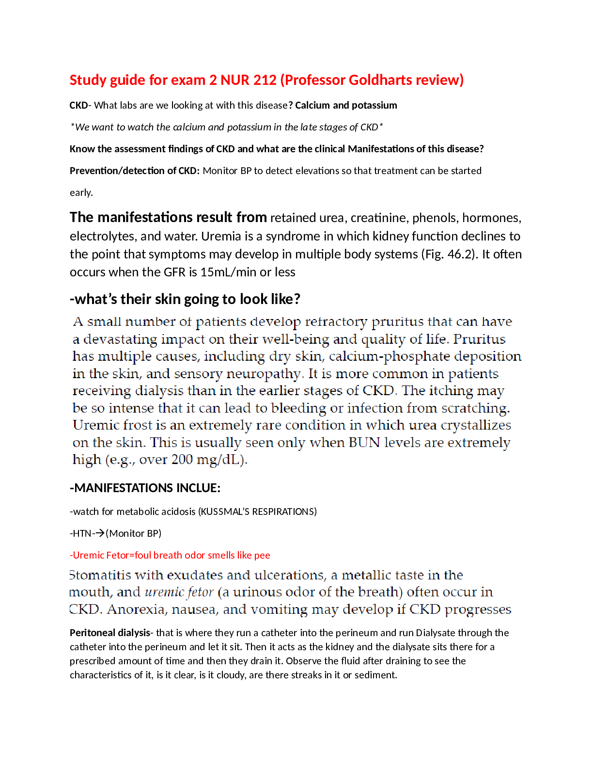 Preview of Exam 2 study guide NUR 212 2023