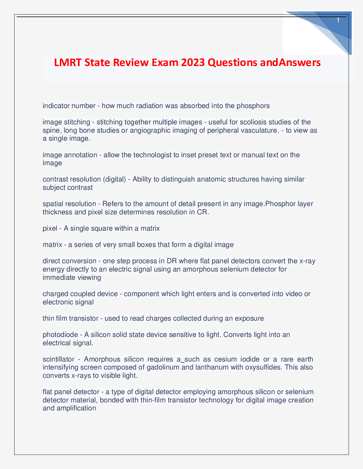 Preview image for LMRT State Review Exam 2023 Questions and Answers
