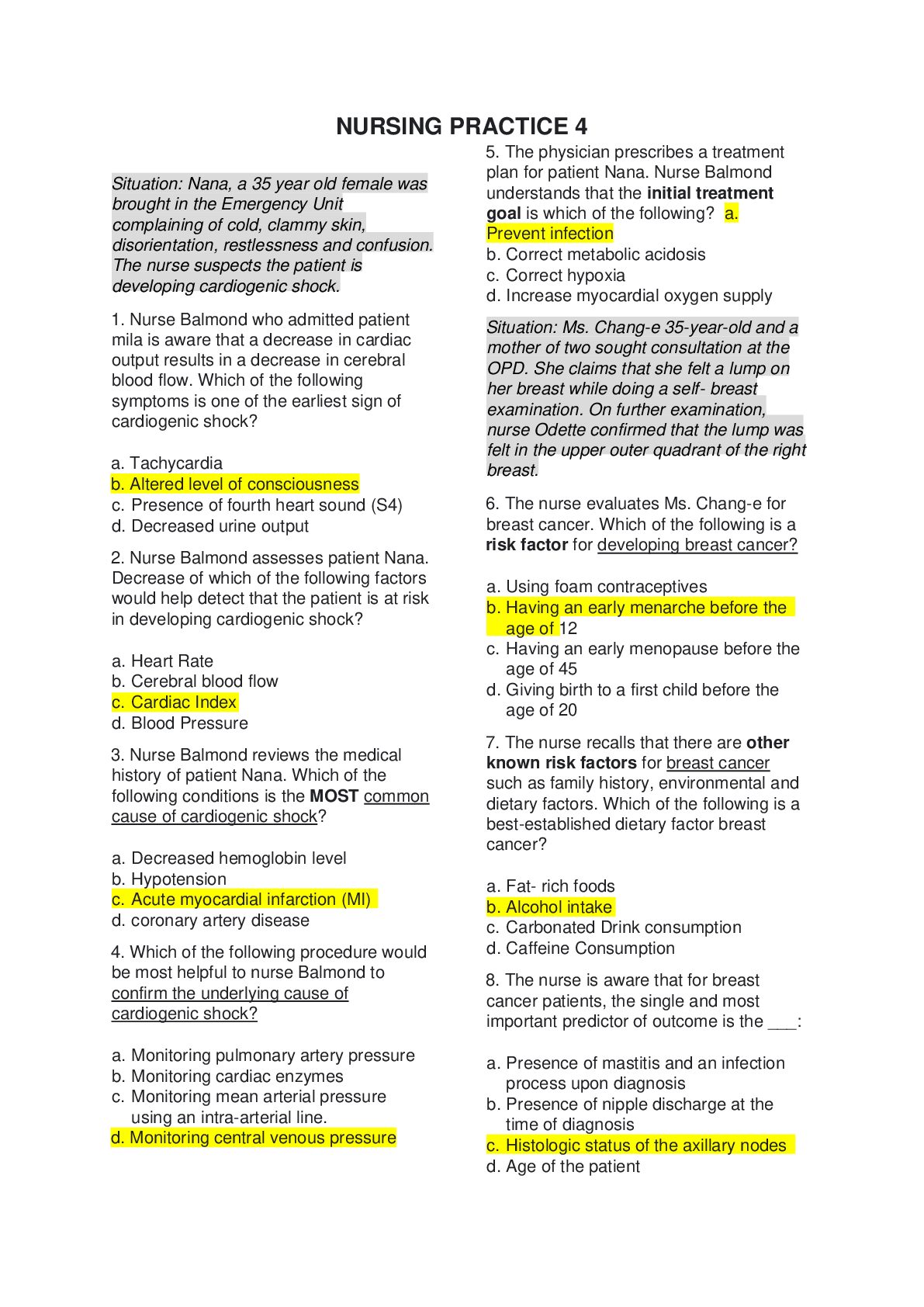 Preview image of NURSING TEST 3 (NP IV) document