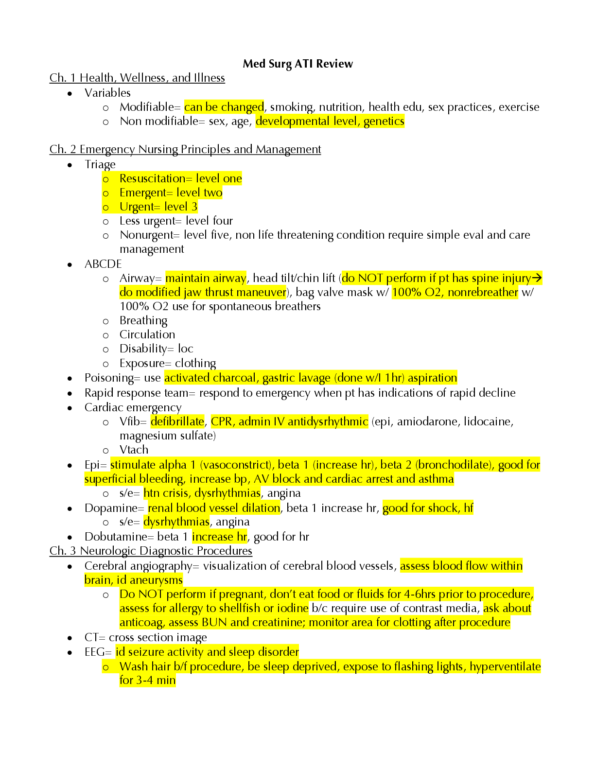Preview image of Med Surg ATI Review document