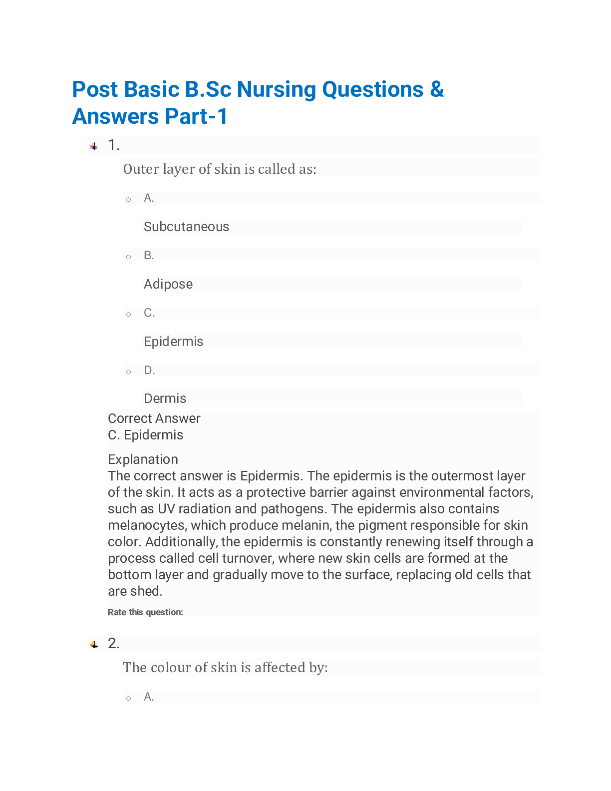 Preview image for Post Basic B.Sc Nursing Questions &  Answers Part-1