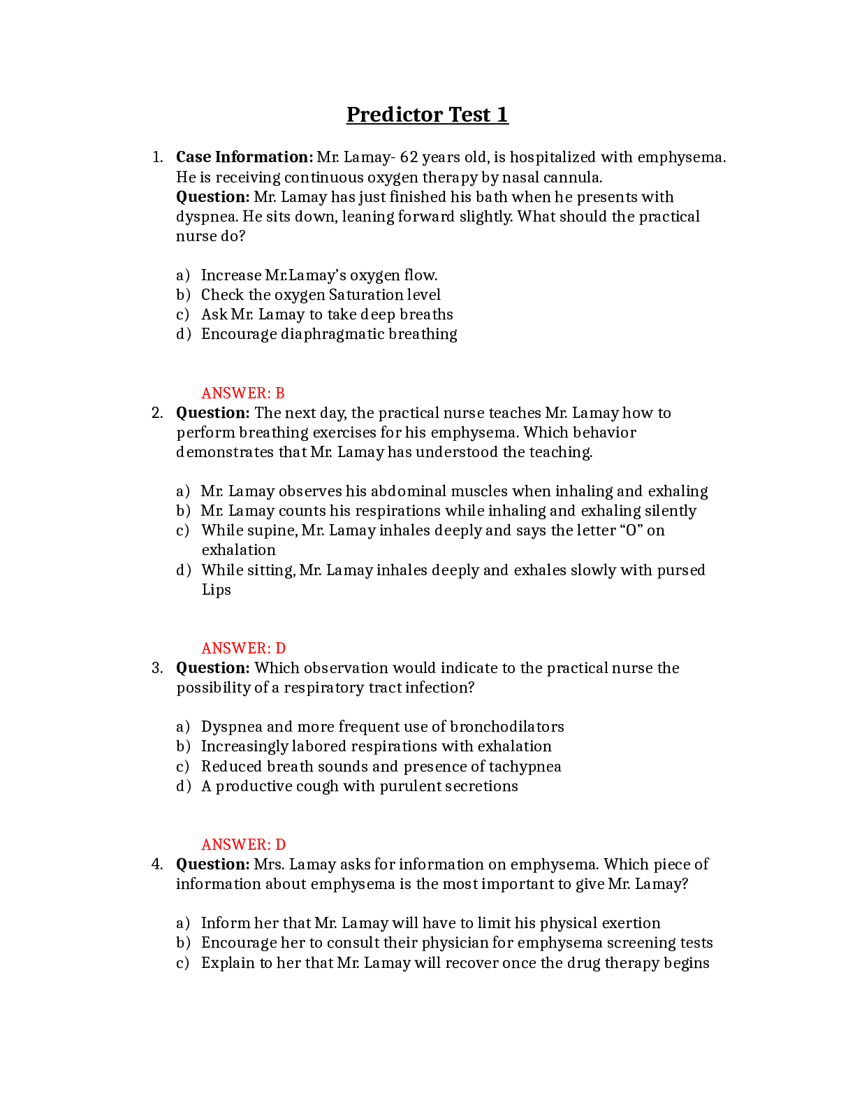 Preview image of NSG 511 Predictor Test 1 document