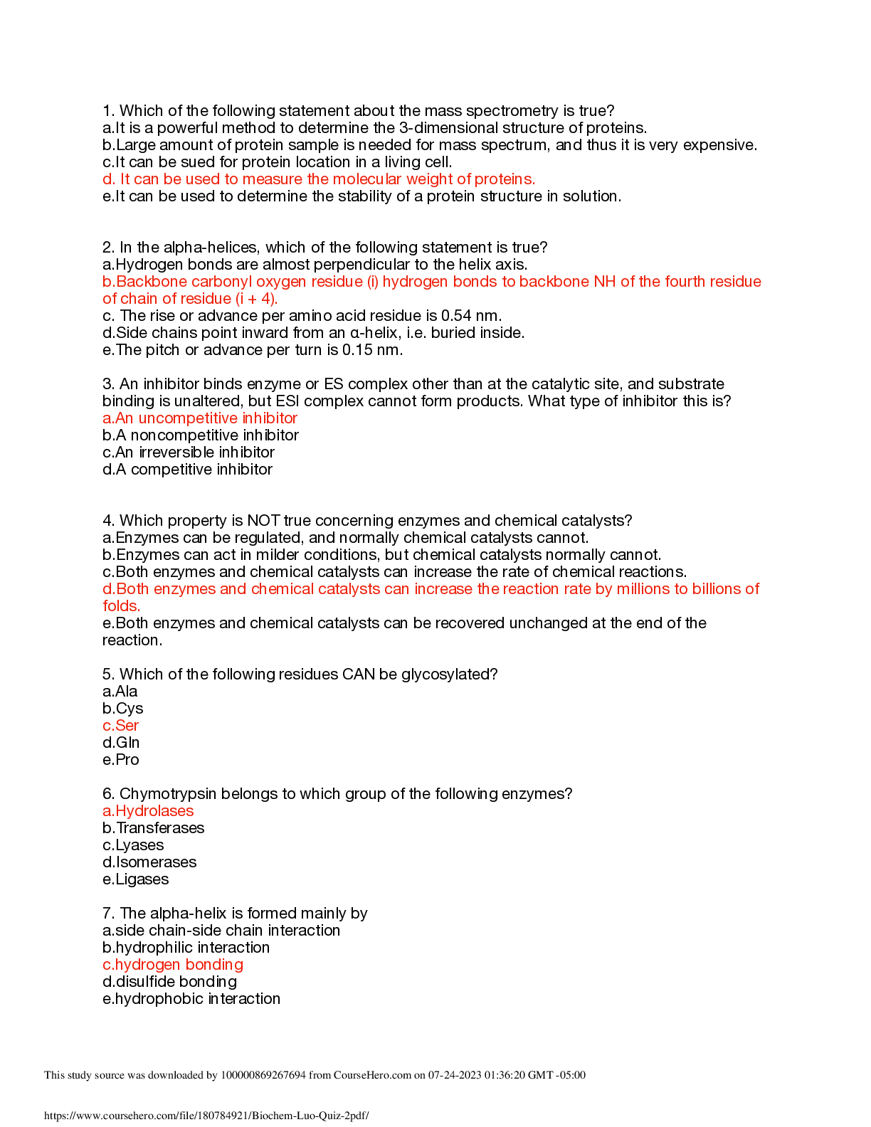 Preview image of Biochem Luo Quiz 2 document
