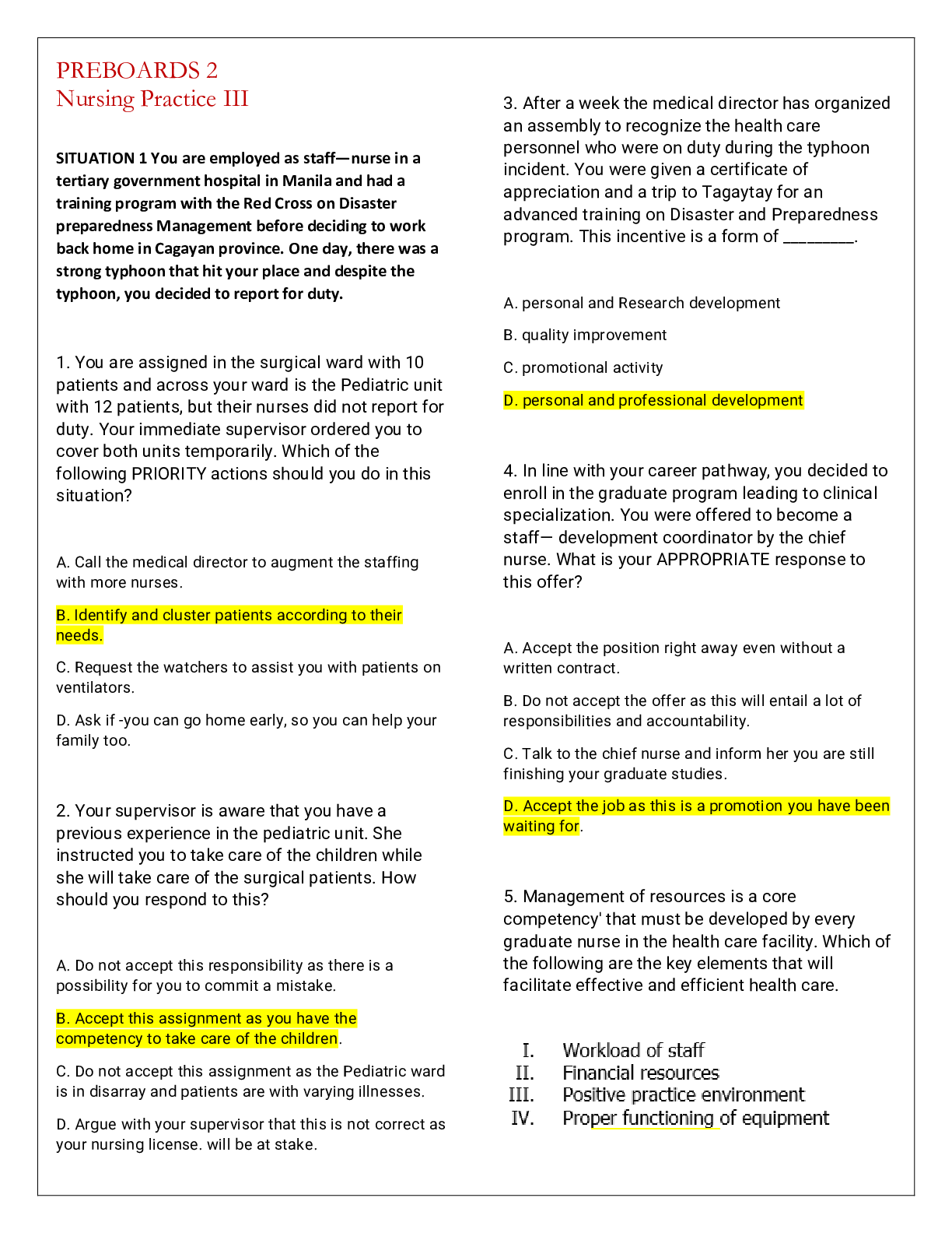 Preview image of NURSING TEST 3 (NP III PREBOARDS 2 document