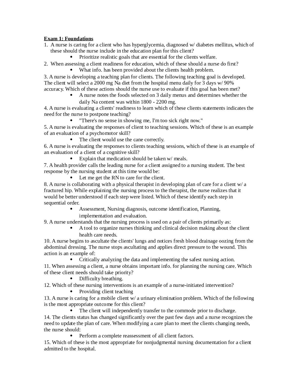 Preview image of NUR 3029 Foundation exams 2023 document