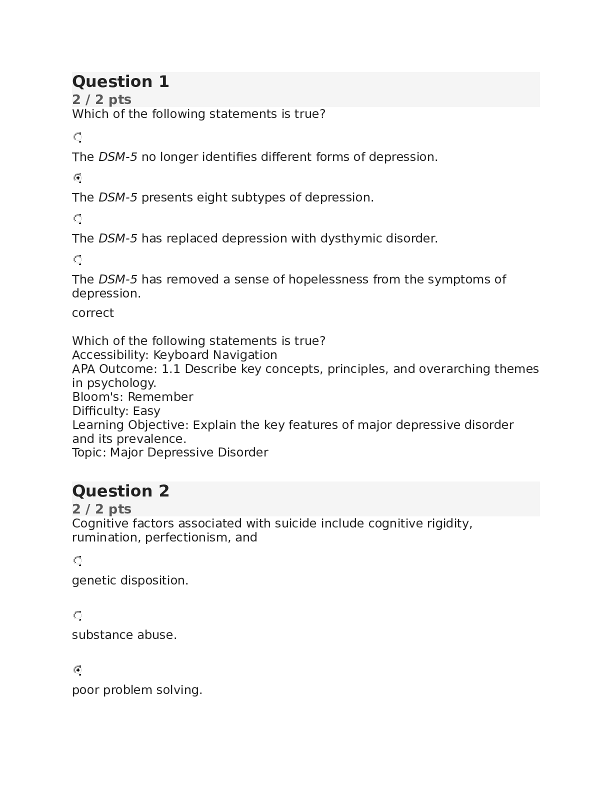 Preview of PSYC 430 Mood Disorders, Suicide, Schizophrenia, and Psychotic Disorders