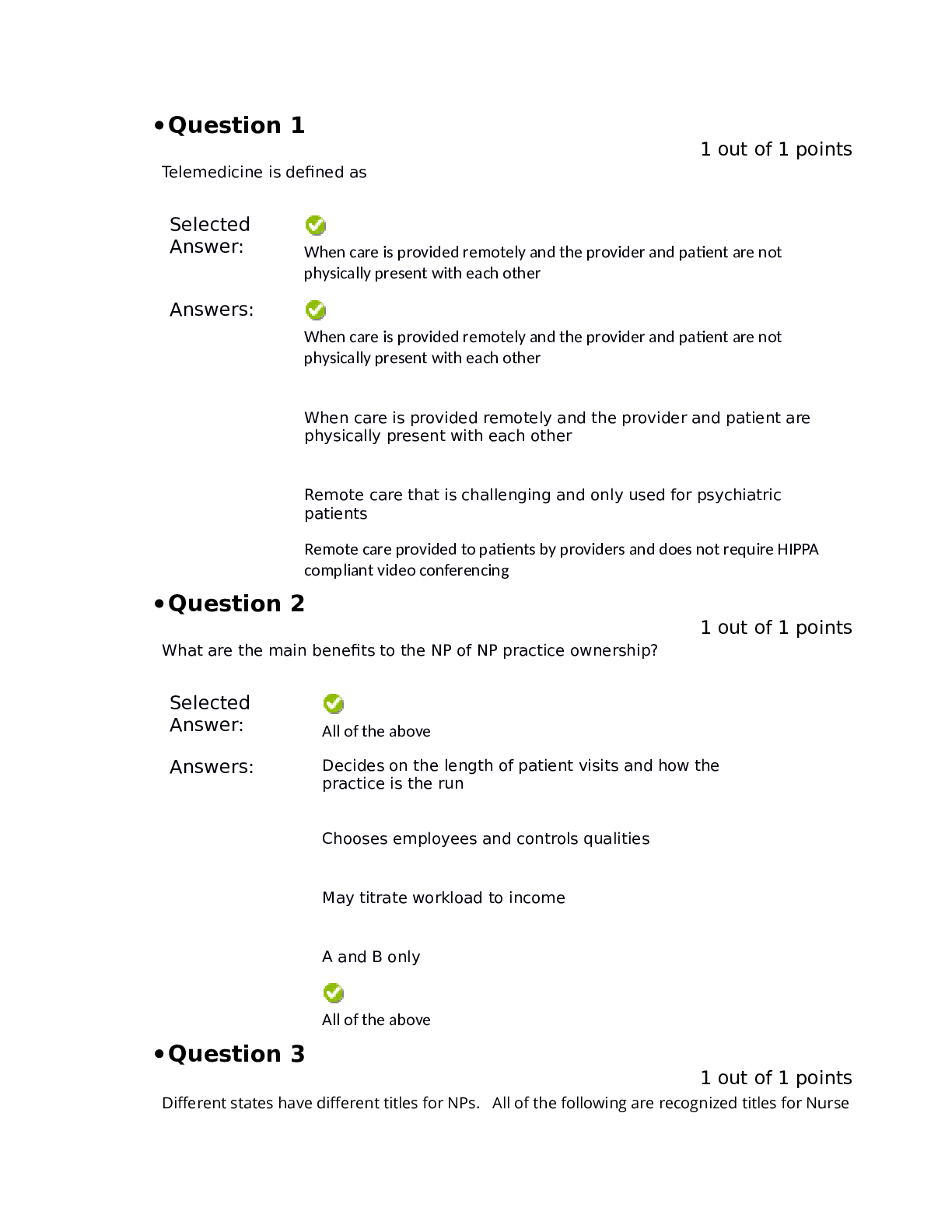 Preview image of NRNP 6568 WEEK 1 TO 6  KNOWLEDGE CHECK document