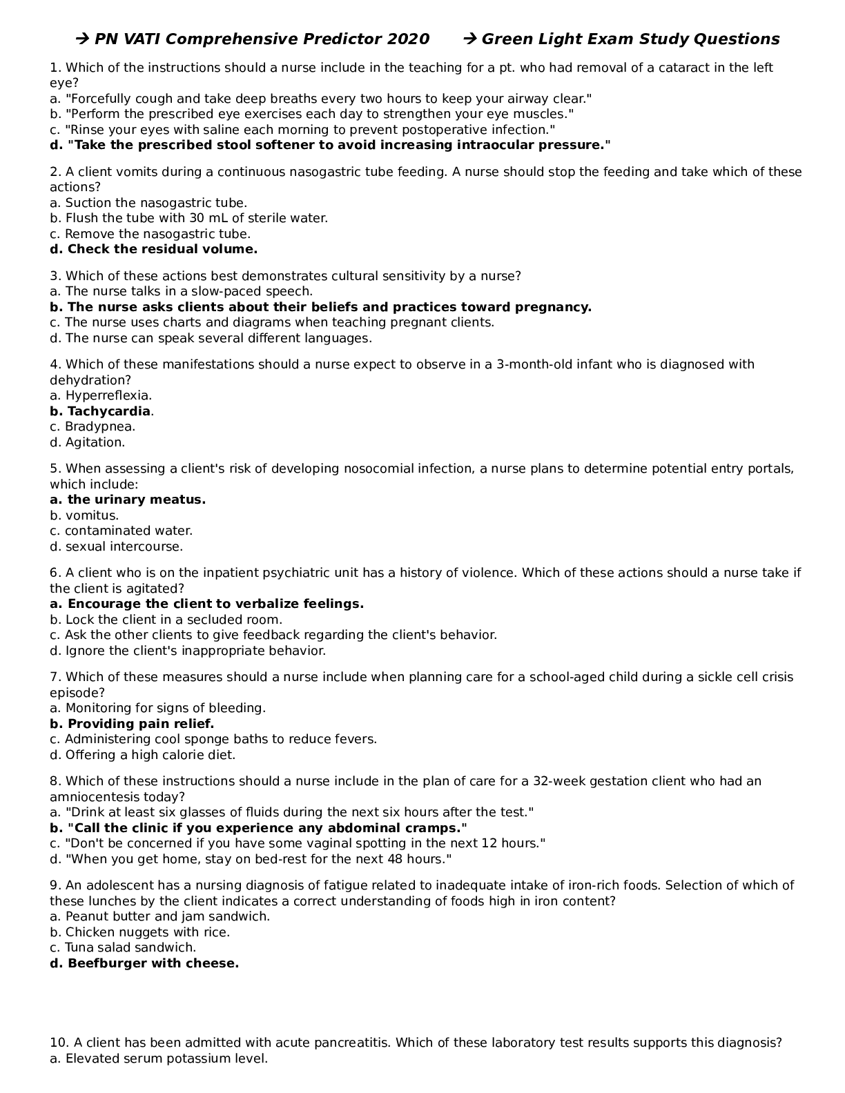 Preview image of PN VATI Comprehensive Predictor 2020 document