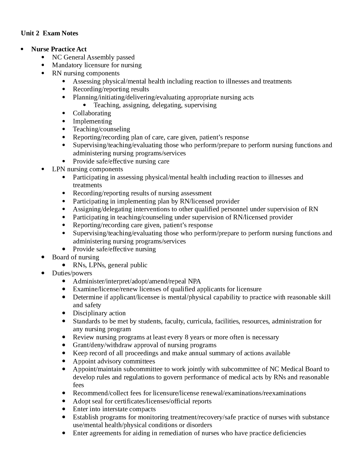 Preview image of NUR 212 Exam 2 Notes document