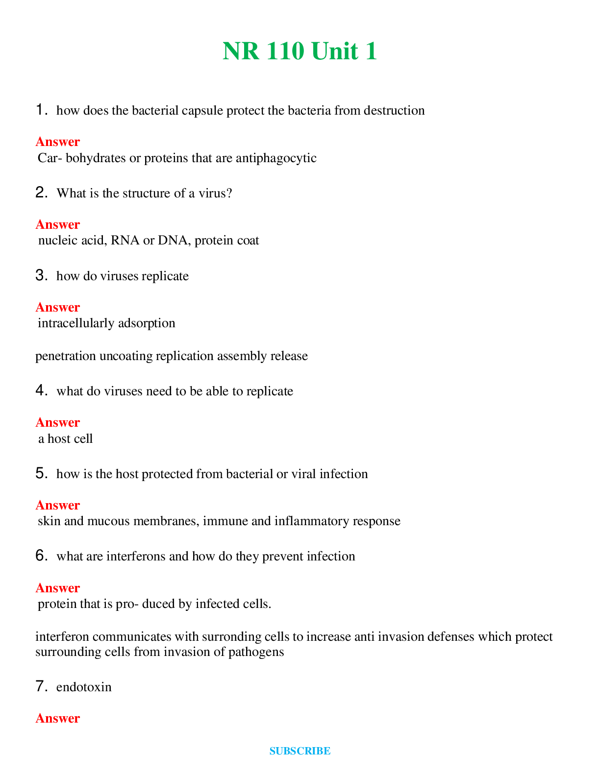 NR 110 | Unit 1  Questions & Answers with rationales