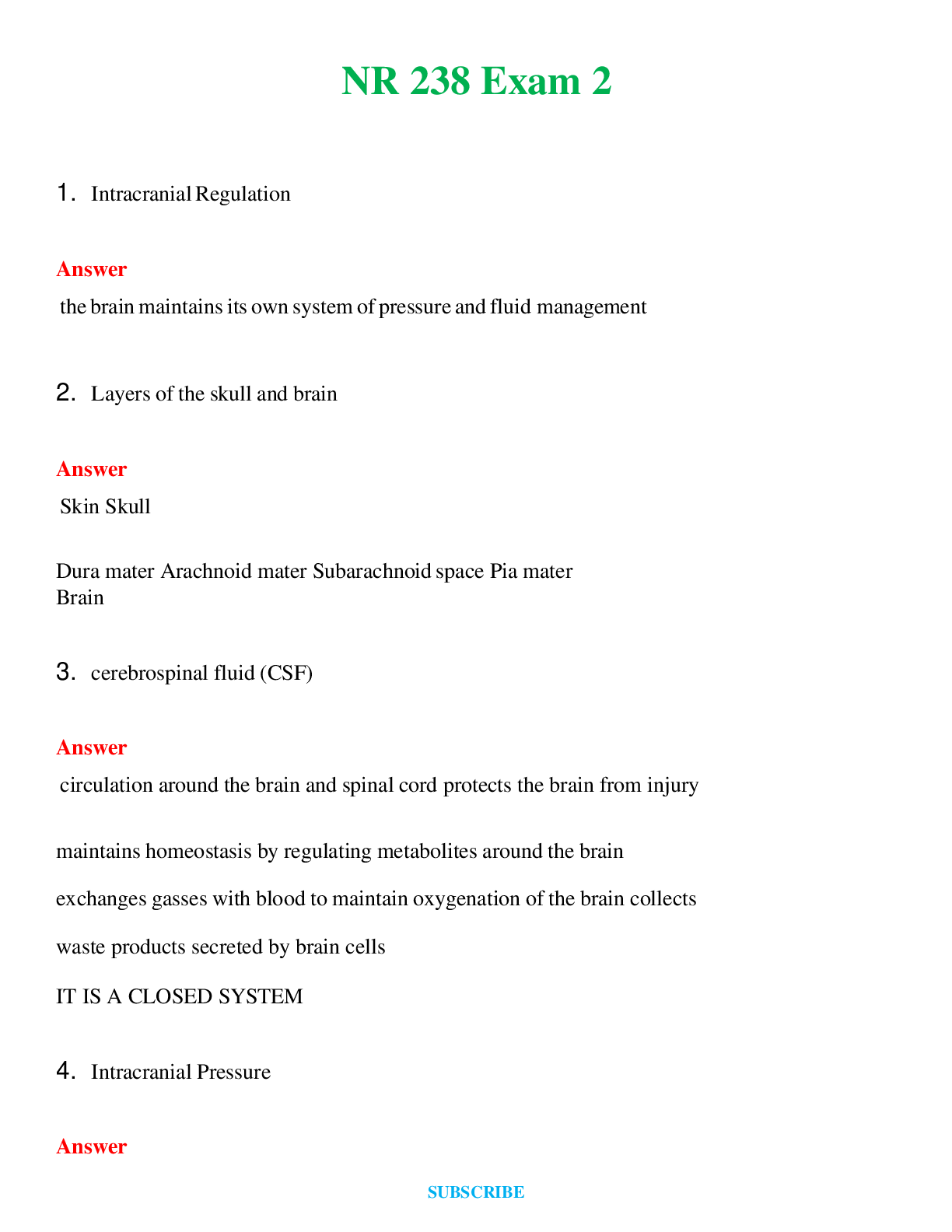 NR 238  | Exam 2 Questions & Answers with rationales