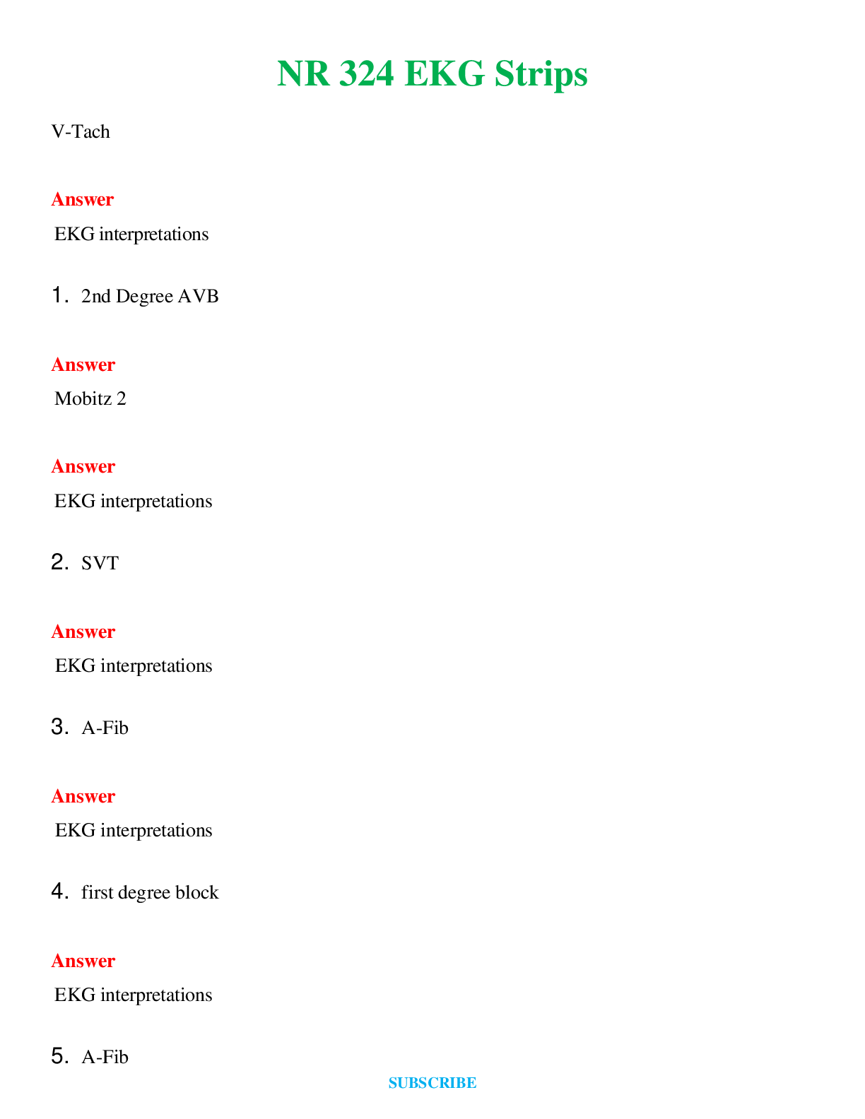 NR 324 EKG Strips  | Questions & Answers with rationales