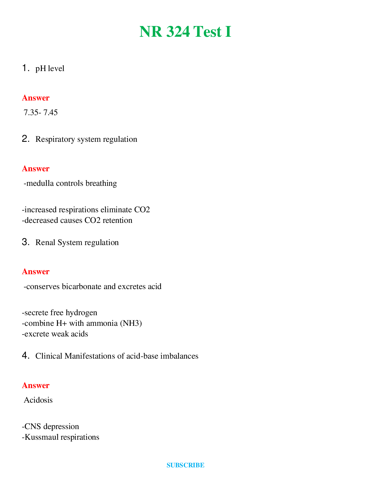 NR 324 Test I  | Questions & Answers with rationales