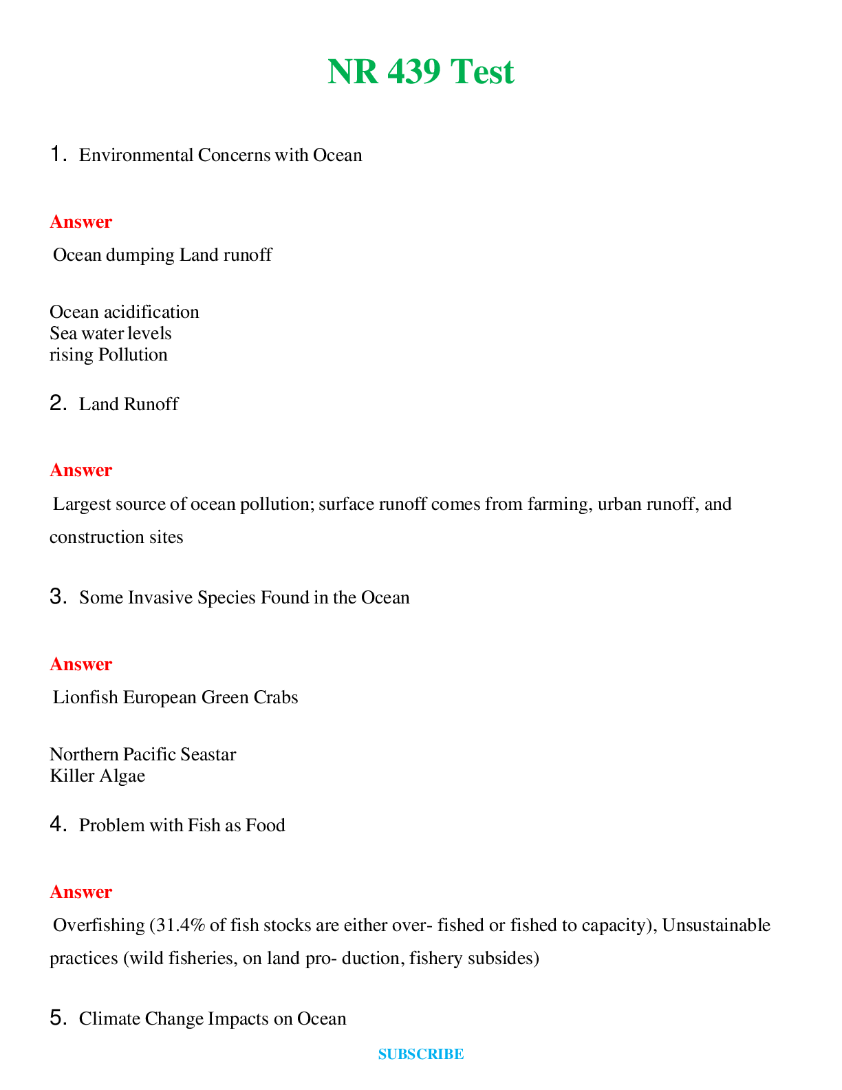 NR 439 Test | Questions & Answers with rationales