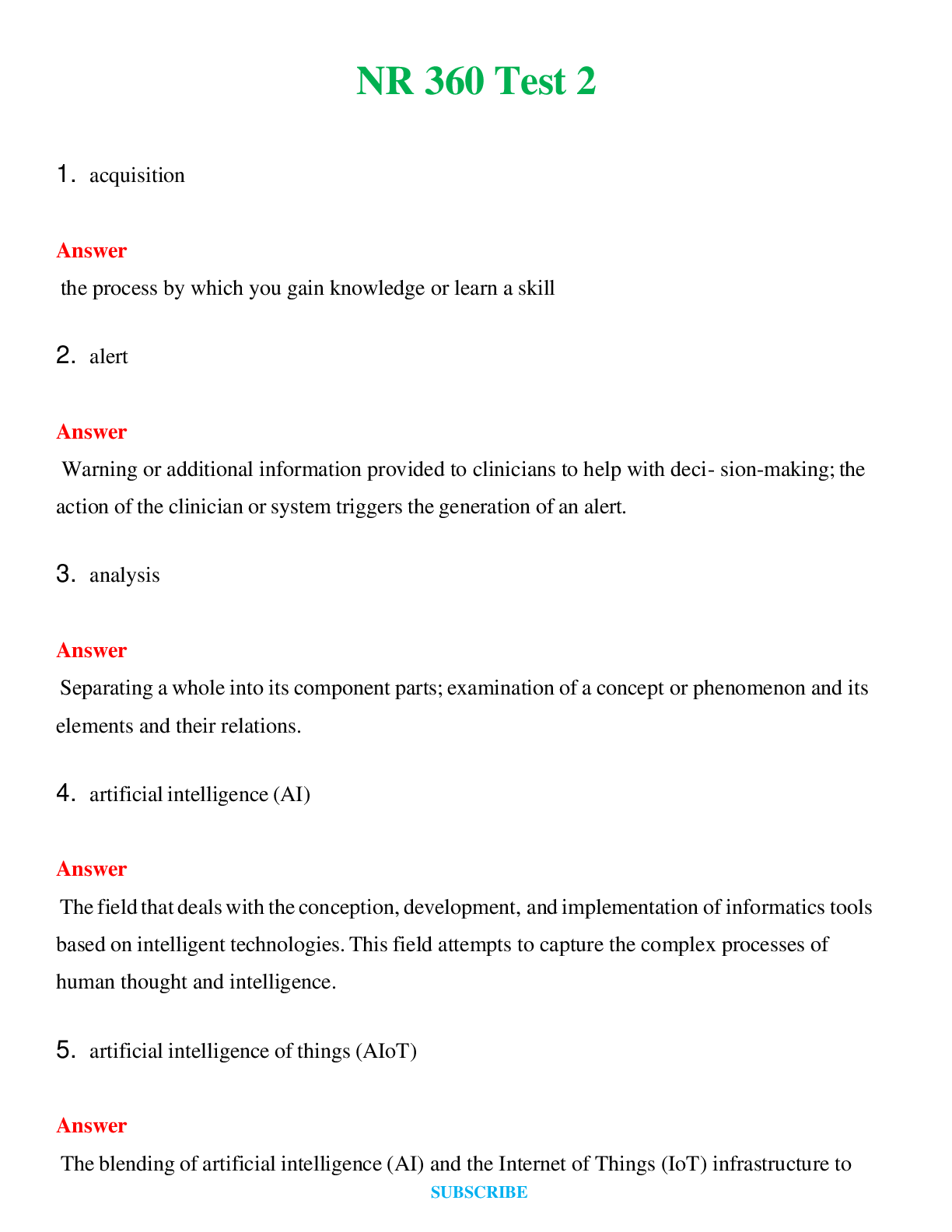 NR 360 Test 2 | Questions & Answers with rationales