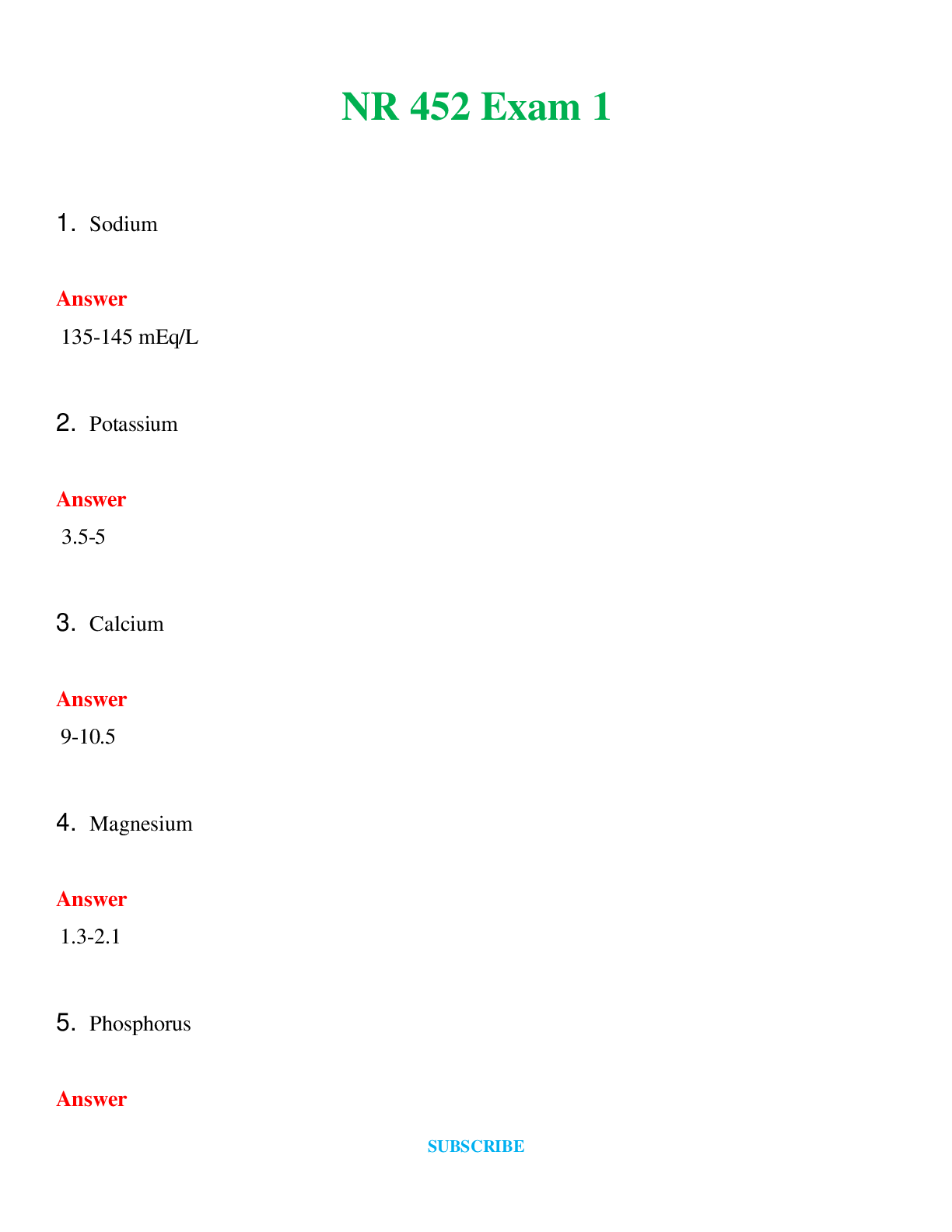 NR 452 Exam 1  | Questions & Answers with rationales