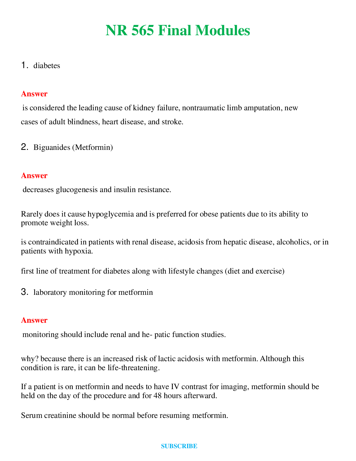 NR 565 Final Modules  | Questions & Answers with rationales