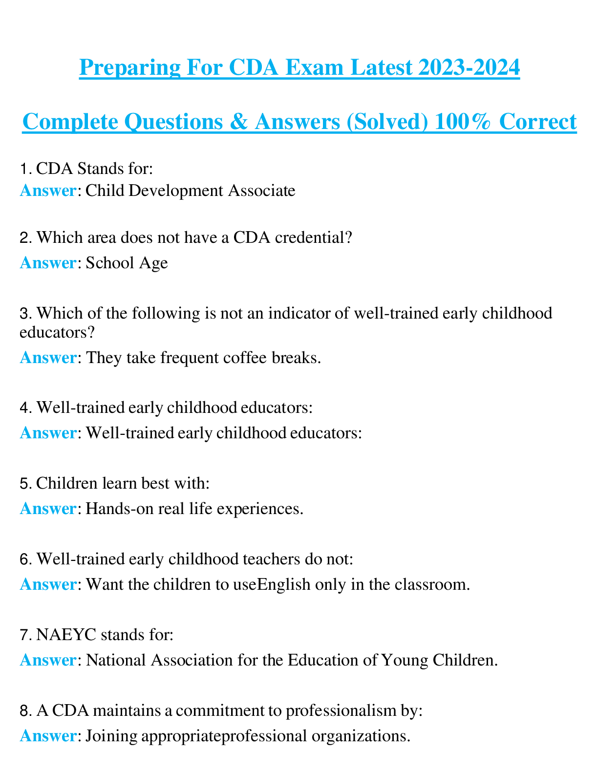 Preview of Preparing For CDA Exam Latest 2023-2024 Complete Questions &amp; Answers (Solved) 100% Correct