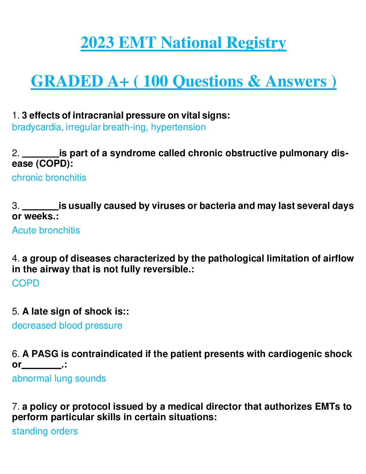 2023 EMT National Registry GRADED A+ ( 100 Questions & Answers )