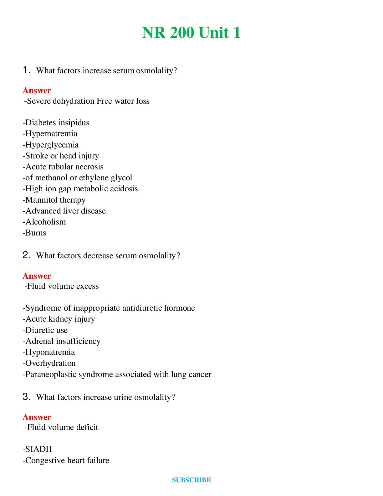 NR 200 Unit 1    Questions and Answers (Verified Answers)
